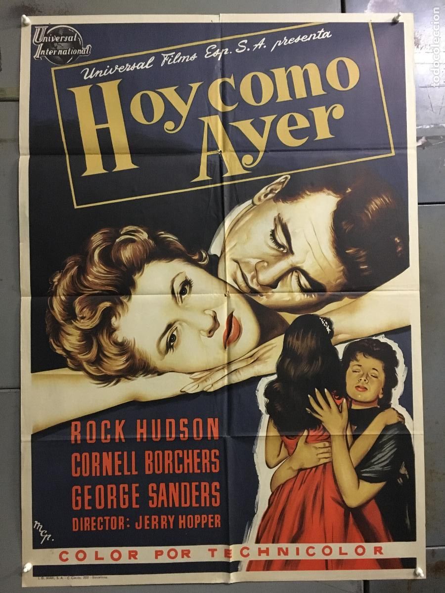 Cin&eacute;ma: AFE31 HOY COMO AYER ROCK HUDSON MCP POSTER ORIGINAL 70X100 ESTRENO LITOGRAFIA