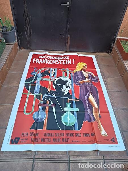 Cin&eacute;ma: PJE 0557 EL CEREBRO DE FRANKENSTEIN PETER CUSHING TERENCE FISHER HAMMER POSTER ORIG ITALIANO 140X200
