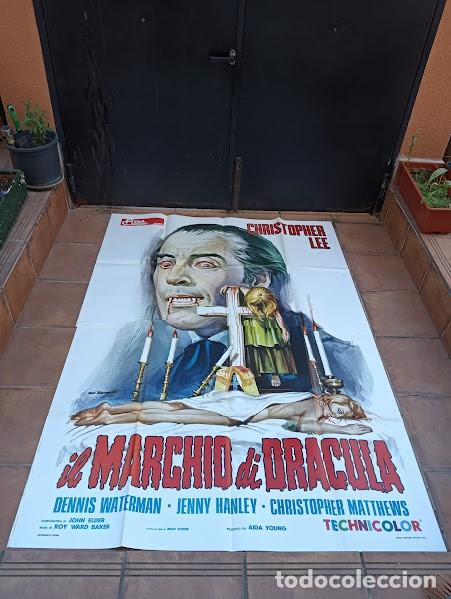 Cine: PJE 0558 LAS CICATRICES DE DRACULA HAMMER CHRISTOPHER LEE ESPECTACULAR POSTER ORIG ITALIANO 140X200