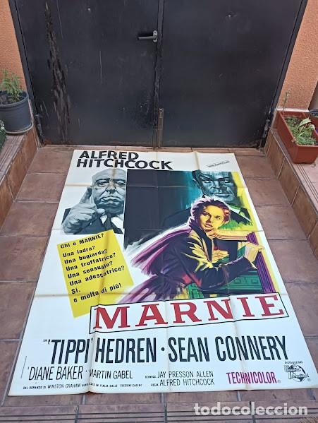 Cine: PJE 0560 MARNIE LA LADRONA ALFRED HITCHCOCK SEAN CONNERY TIPPI HEDREN POSTER ORIG ITALIANO 140X200