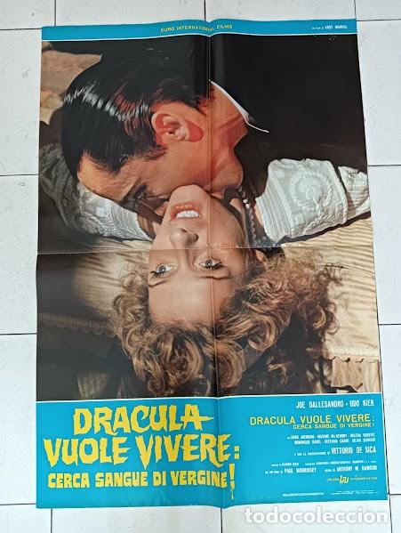Cine: PJE 0568 ANDY WARHOL BLOOD FOR DRACULA sangre para DRACULA POSTER ORIGINAL ITALIANO 68X94