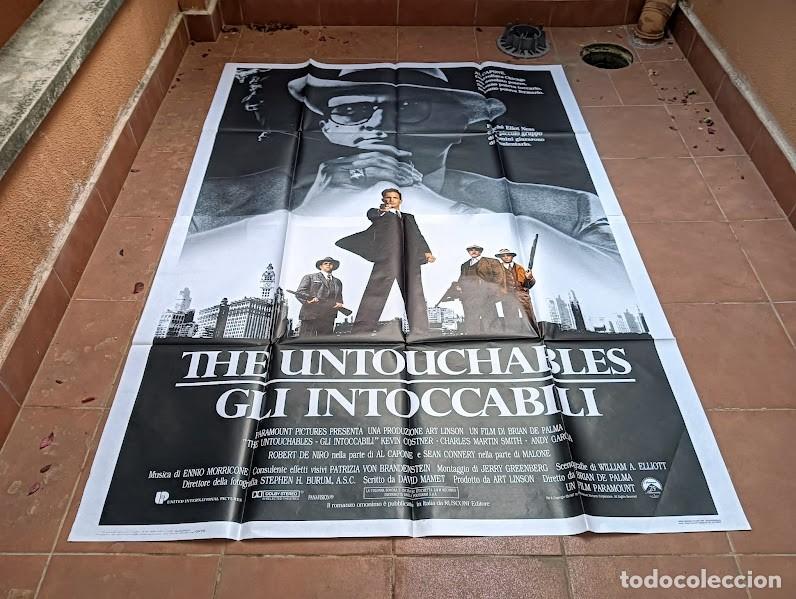 Cinema: PJE 0569 LOS INTOCABLES ELIOT NESS COSTNER DE NIRO CONNERY DE PALMA POSTER 140x200 ORIGINAL ITALIAN