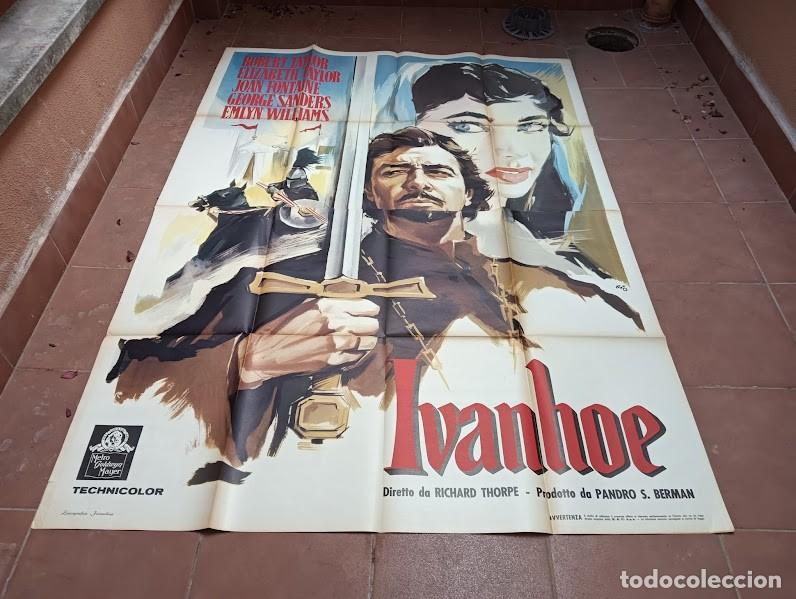 Cin&eacute;ma: PJE 0571 IVANHOE ELIZABETH TAYLOR JOAN FONTAINE ROBERT TAYLOR POSTER ORIGINAL ITALIANO 140X200