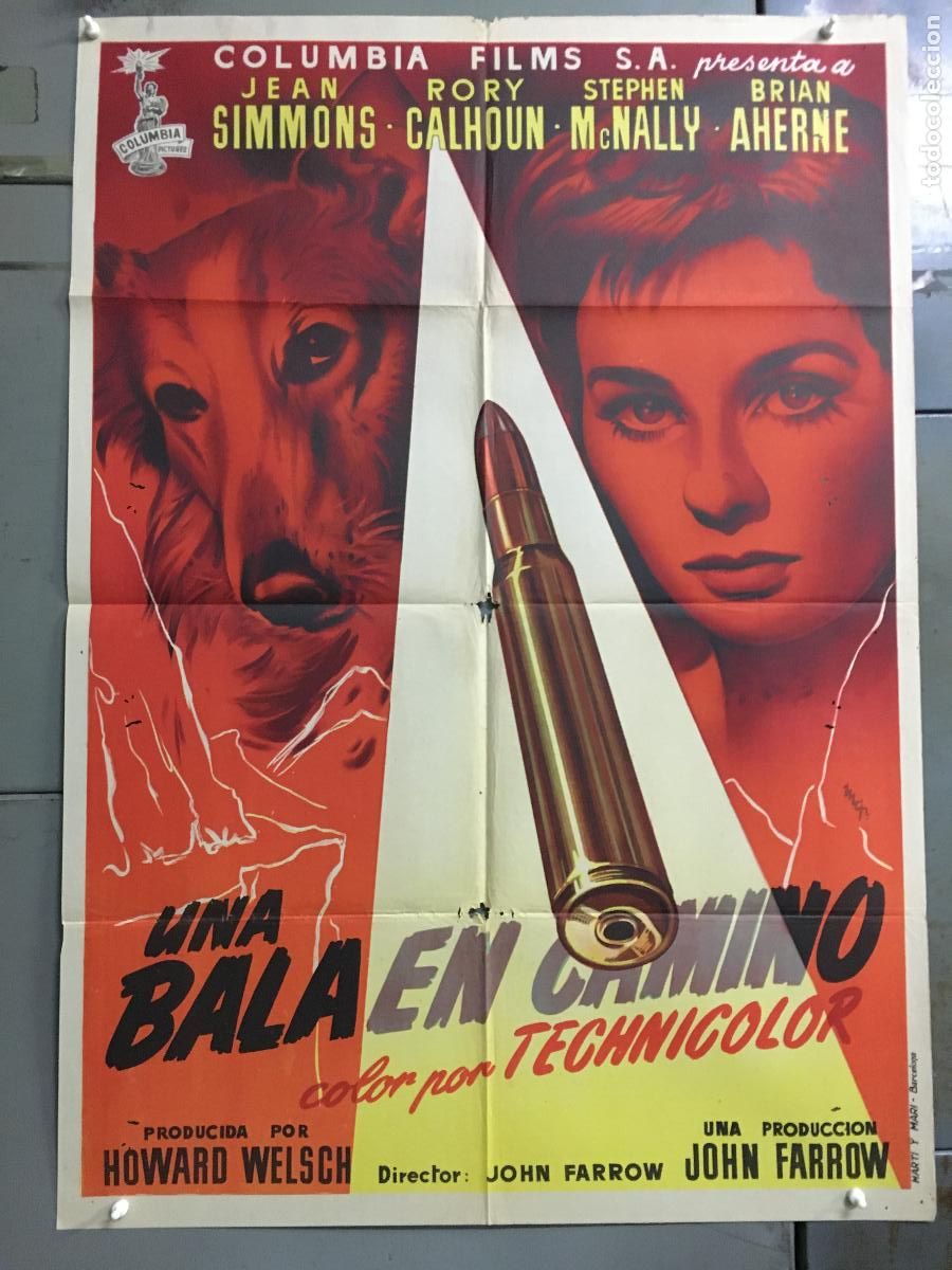 Cin&eacute;ma: AFE34 UNA BALA EN EL CAMINO JEAN SIMMONS MCP POSTER ORIGINAL 70X100 ESTRENO LITOGRAFIA