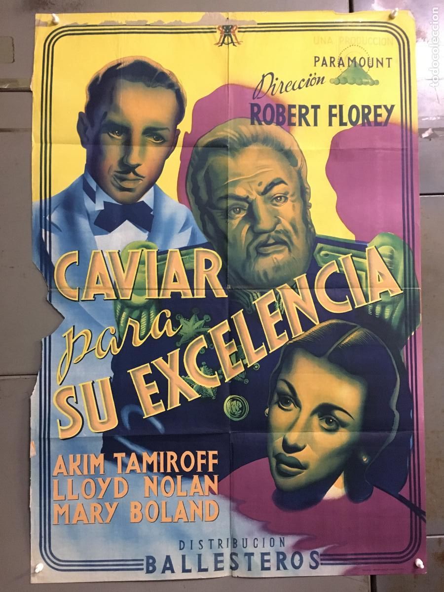 Cin&eacute;ma: AFE39 CAVIAR PARA SU EXCELENCIA AKIM TAMIROFF POSTER ORIGINAL ESTRENO 70X100 LITOGRAFIA