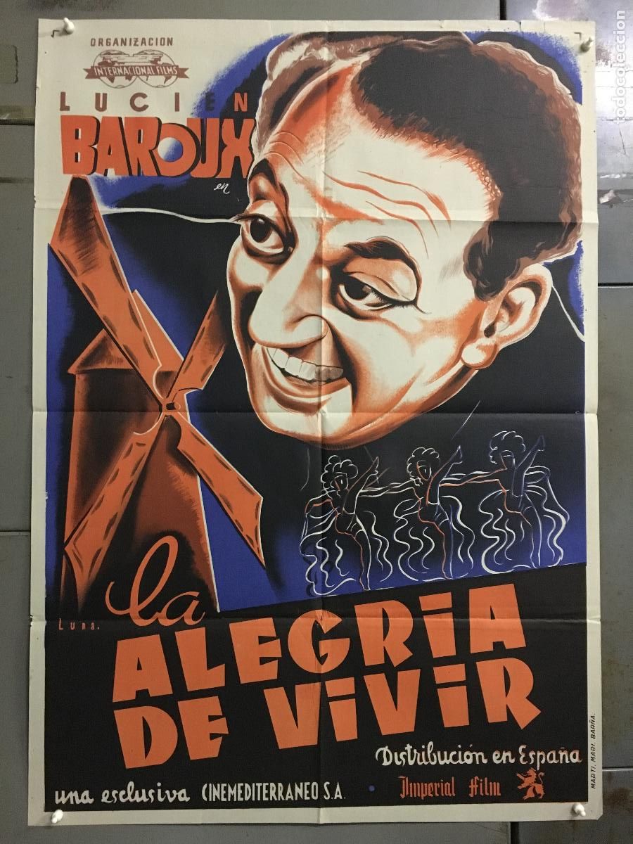 Cin&eacute;ma: AFE42 LA ALEGRIA DE VIVIR MOULIN ROUGE LUCIEN BAROUX POSTER ORIGINAL 70X100 ESTRENO LITOGRAFIA