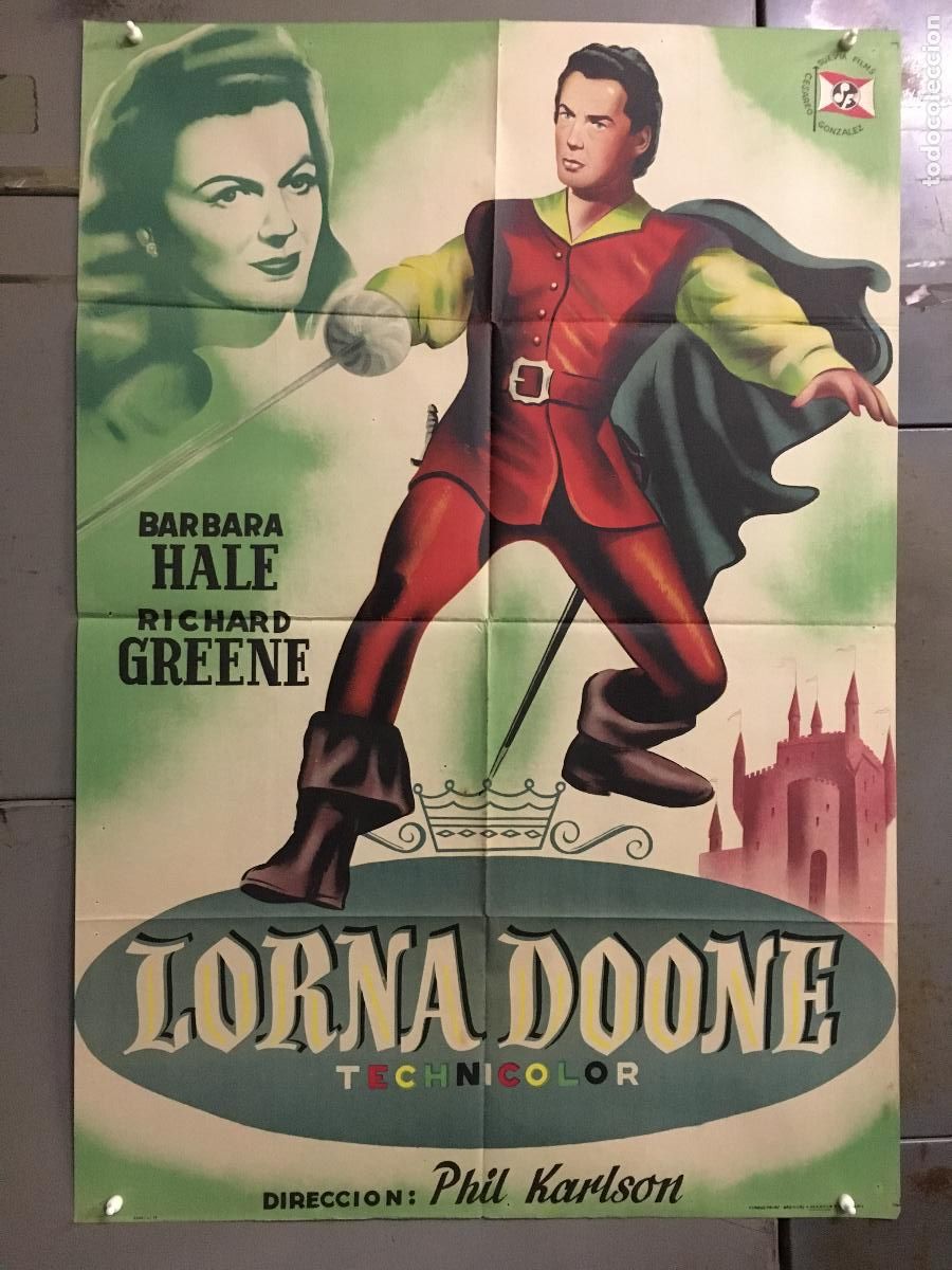 Cin&eacute;ma: AFE43 LORNA DOONE PHIL KARLSON BARBARA HALE RICHARD GREENE POSTER ORIGINAL ESTRENO 70X100 LITOGRAFIA