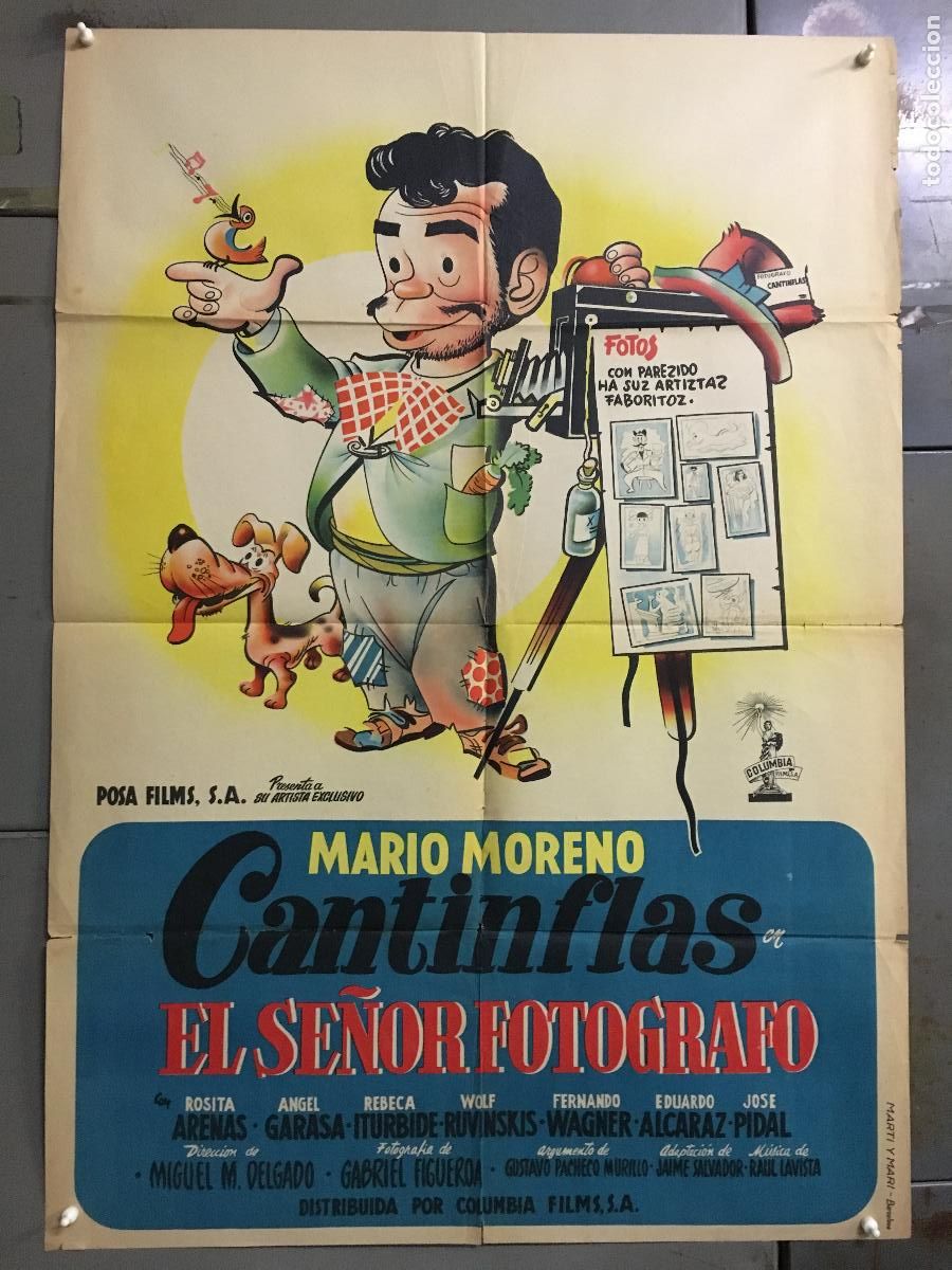 Cine: AFE45 EL SE&Ntilde;OR FOTOGRAFO CANTINFLAS POSTER ORIGINAL 70X100 ESTRENO LITOGRAFIA