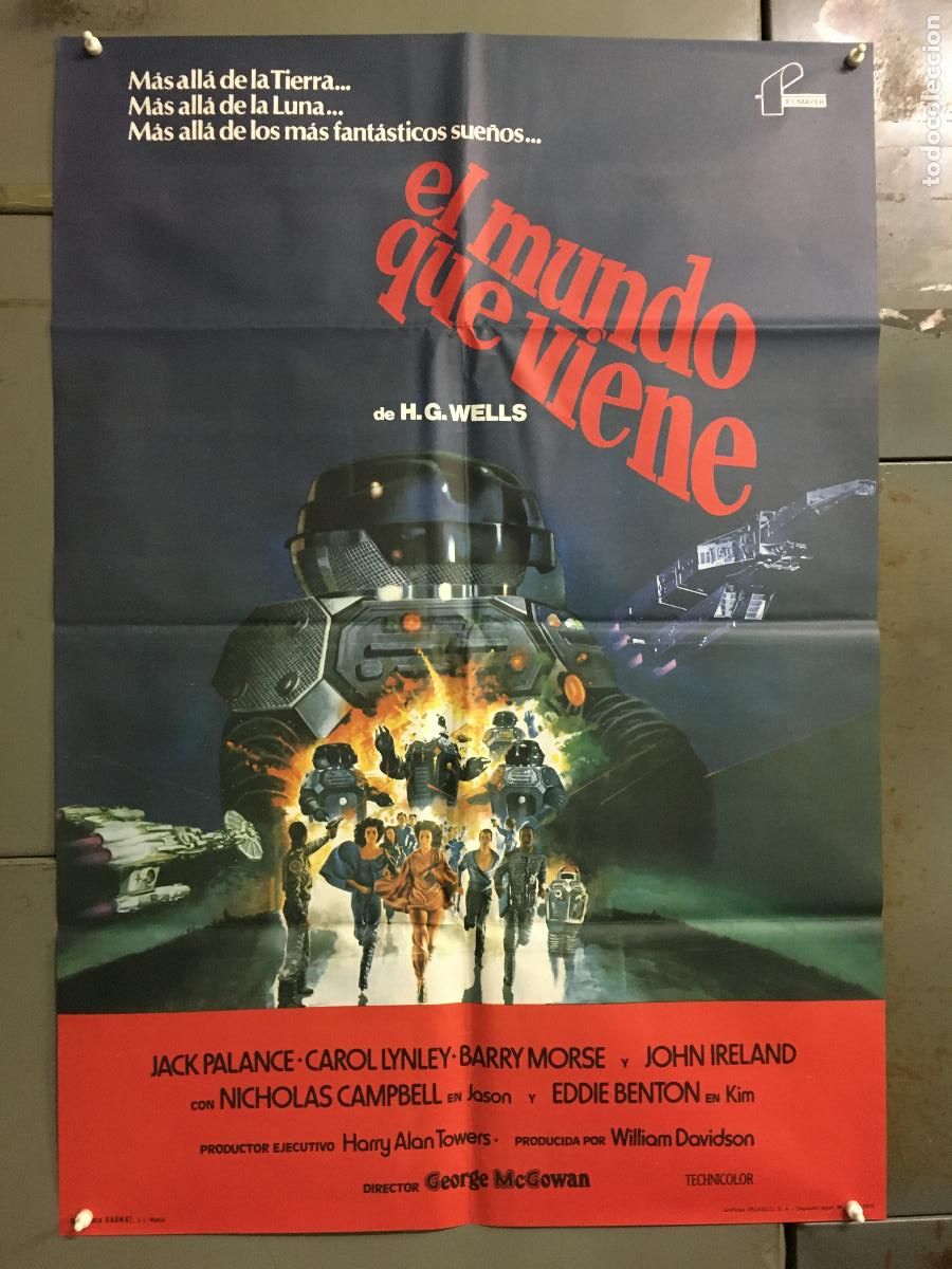 Cin&eacute;ma: ODC B899 EL MUNDO QUE VIENE JACK PALANCE H.G. WELLS SCI-FI POSTER ORIGINAL 70X100 ESTRENO