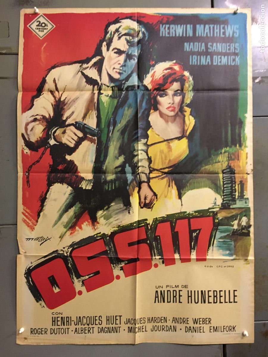 Cin&eacute;ma: ODC B916 OSS 117 KERWIN MATHEWS EURO SPY MATAIX POSTER ORIGINAL 70X100 ESTRENO