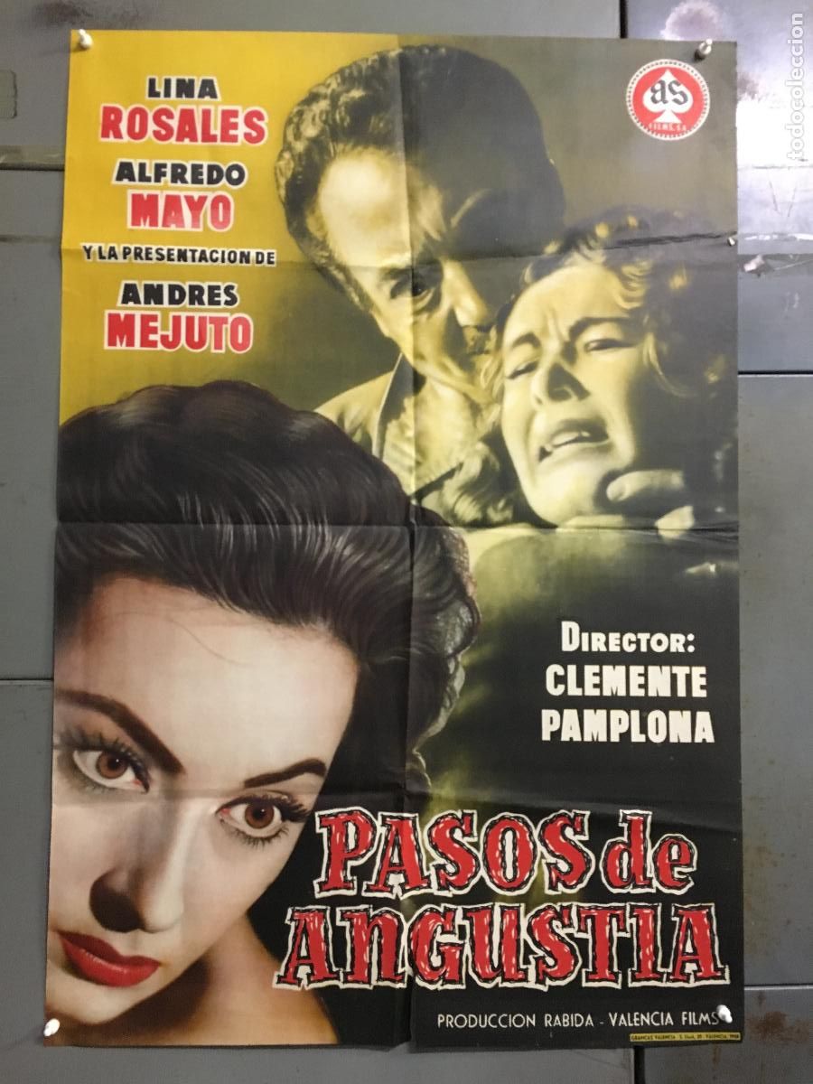 Cin&eacute;ma: ODC B918 PASOS DE ANGUSTIA ALFREDO MAYO LINA ROSALES ANDRES MEJUTO POSTER ORIGINAL 70X100 ESTRENO