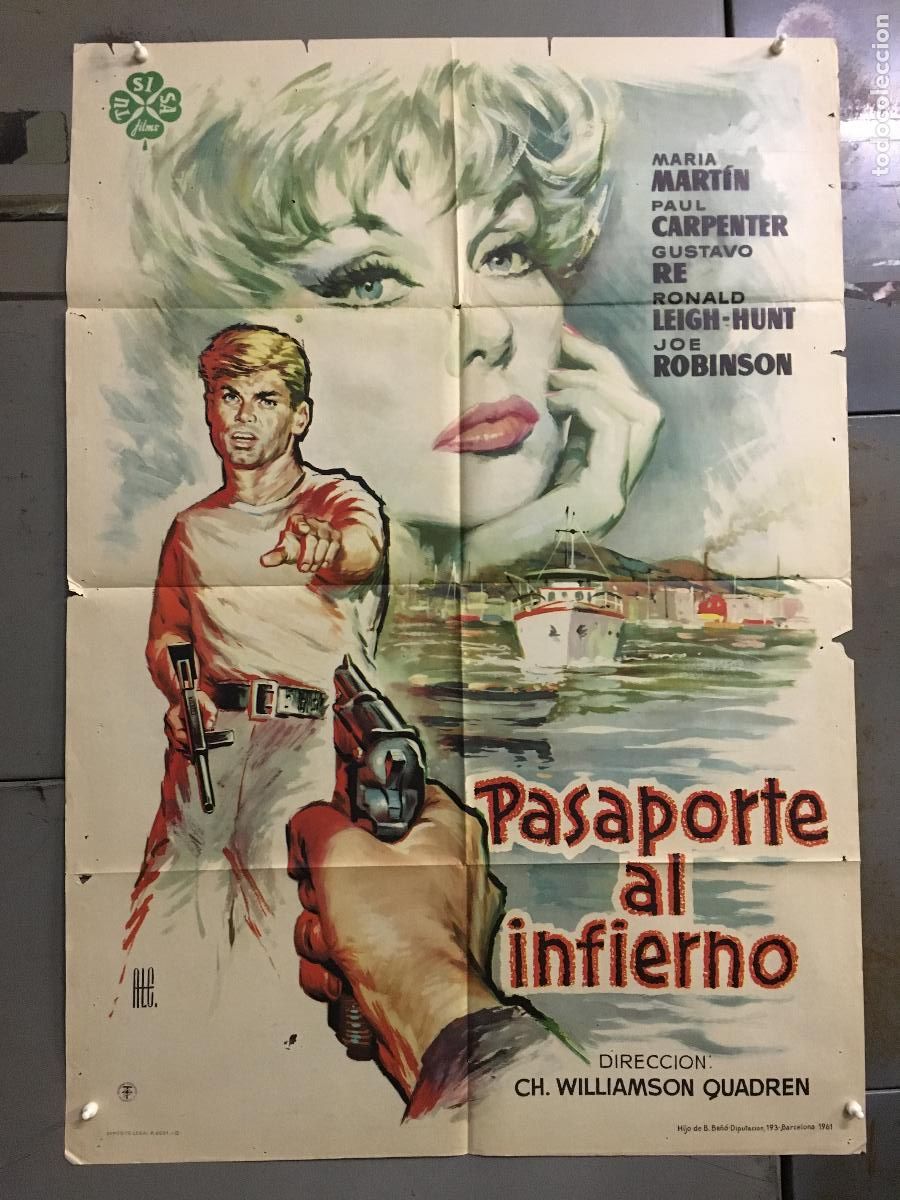 Cin&eacute;ma: ODC B923 PASAPORTE AL INFIERNO MARIA MARTIN ALE raro POSTER ORIGINAL 70X100 ESTRENO