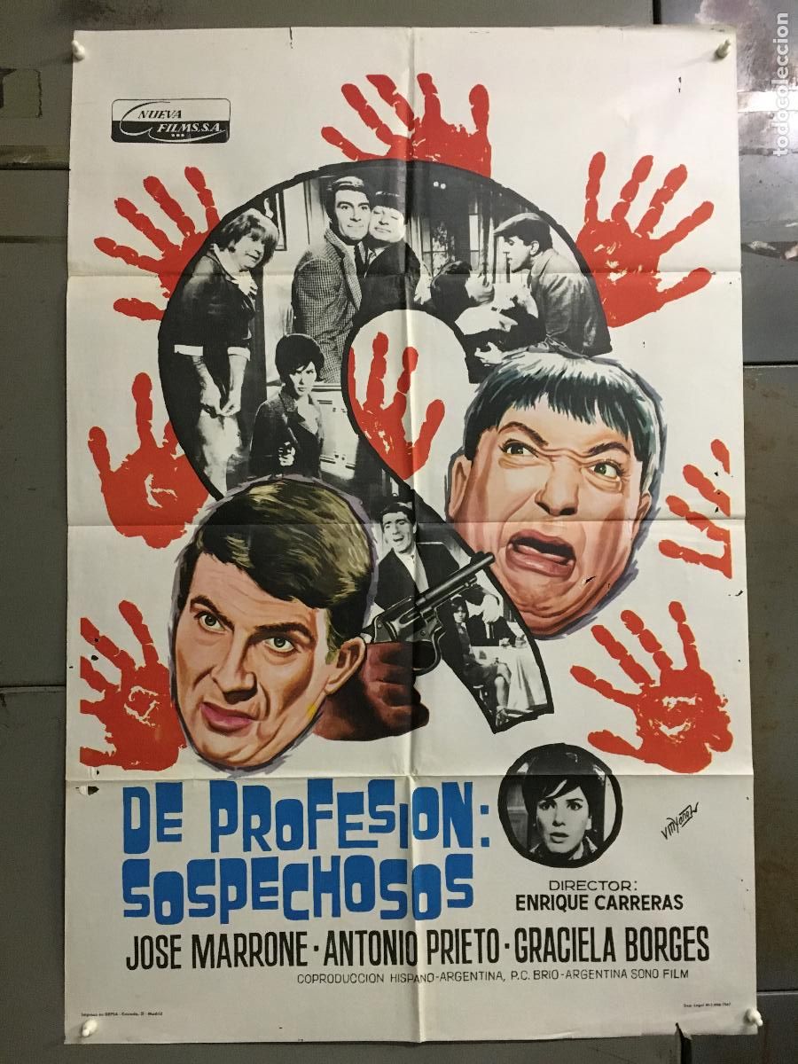 Cinema: ODC B928 DE PROFESION SOSPECHOSOS JOSE MARRONE ENRIQUE CARRERAS VM YA&Ntilde;EZ POSTER ORIG 70X100 ESTRENO