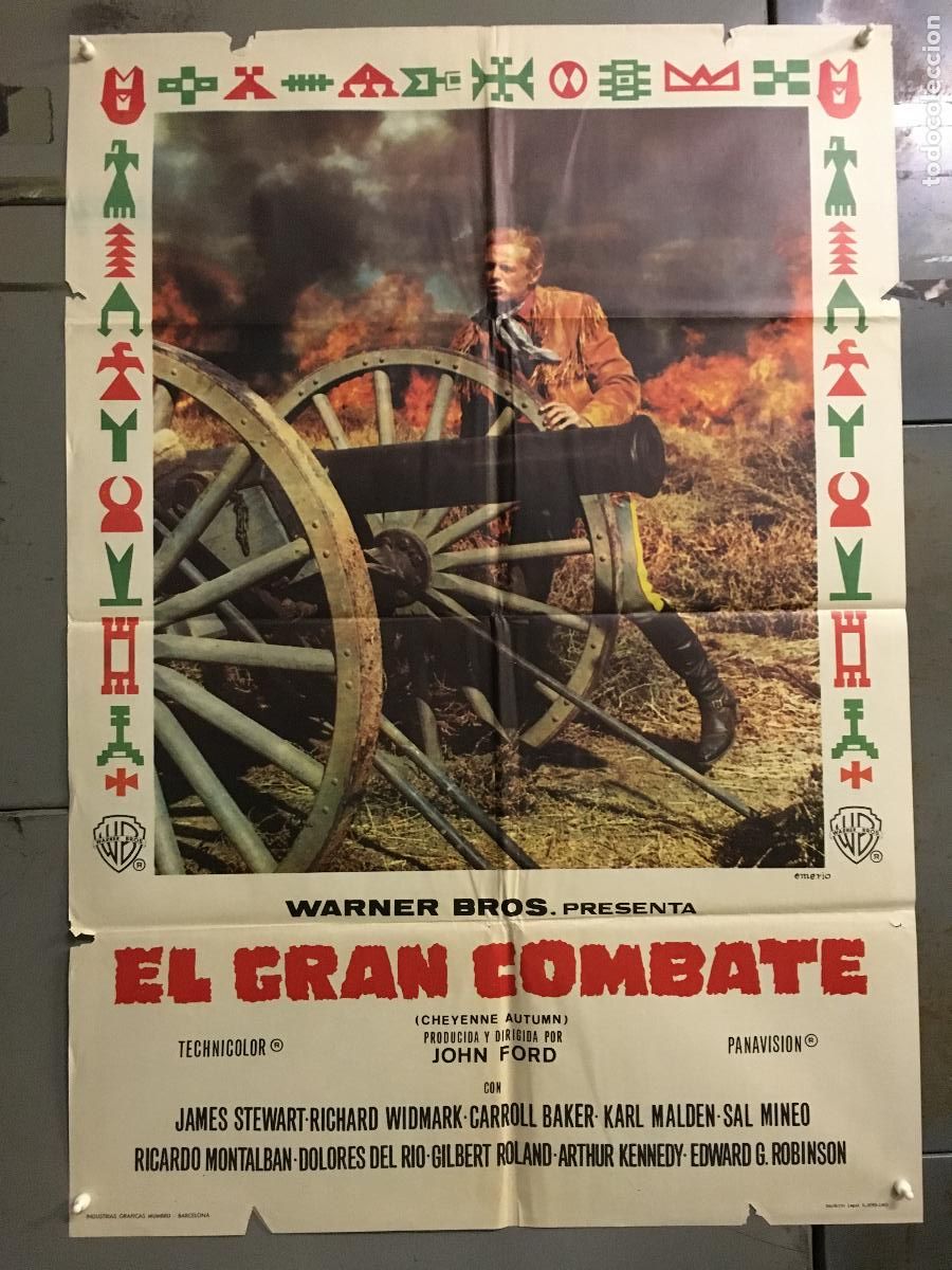 Cinema: ODC B930 EL GRAN COMBATE JOHN FORD RICHARD WIDMARK EMERIO POSTER ORIGINAL 70X100 ESTRENO