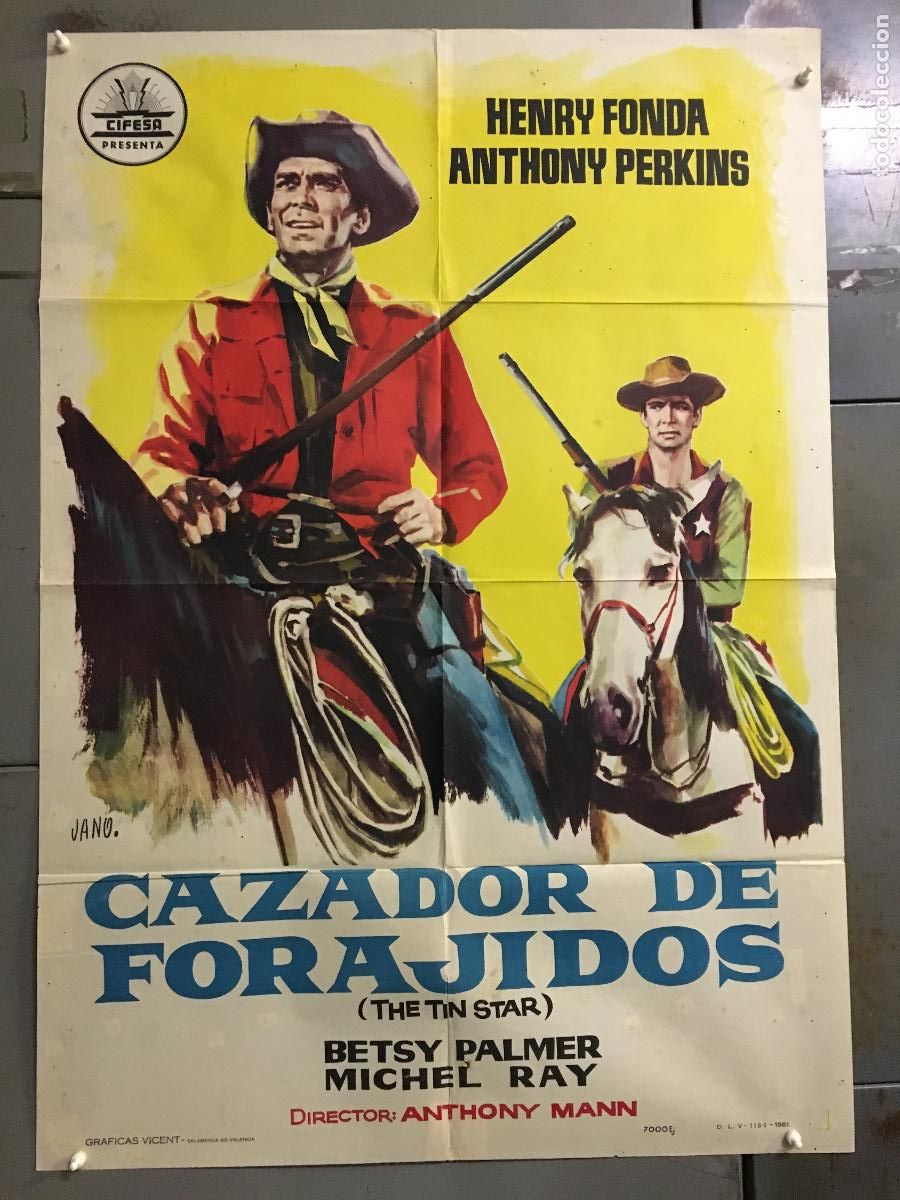 Cin&eacute;ma: ODC B932 CAZADOR DE FORAJIDOS ANTHONY MANN HENRY FONDA ANTHONY PERKINS JANO POSTER ORIG 70X100 ESTR
