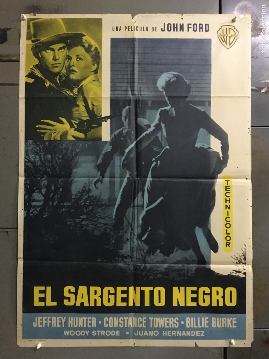 Cin&eacute;ma: ODC B933 EL SARGENTO NEGRO JOHN FORD JEFFREY HUNTER POSTER ORIGINAL 70X100 ESTRENO