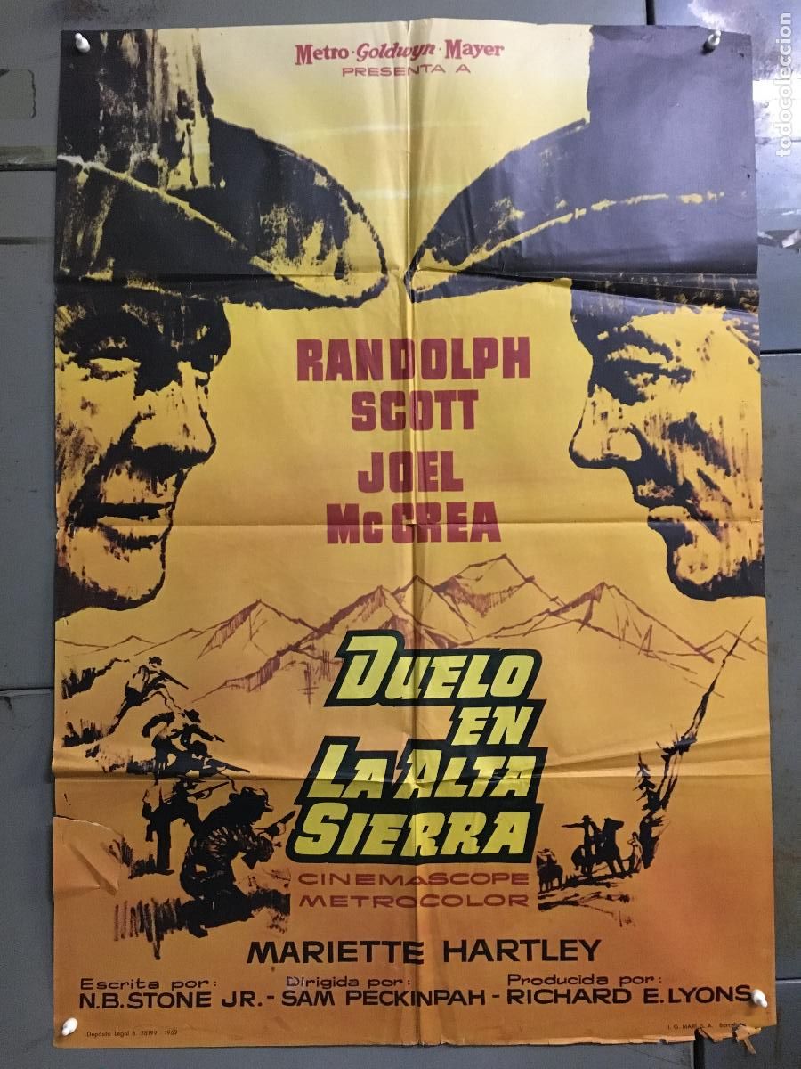 Cin&eacute;ma: ODC B936 DUELO EN LA ALTA SIERRA SAM PECKINPAH RANDOLPH SCOTT JOEL MCCREA POSTER ORIG ESTRENO 70X100