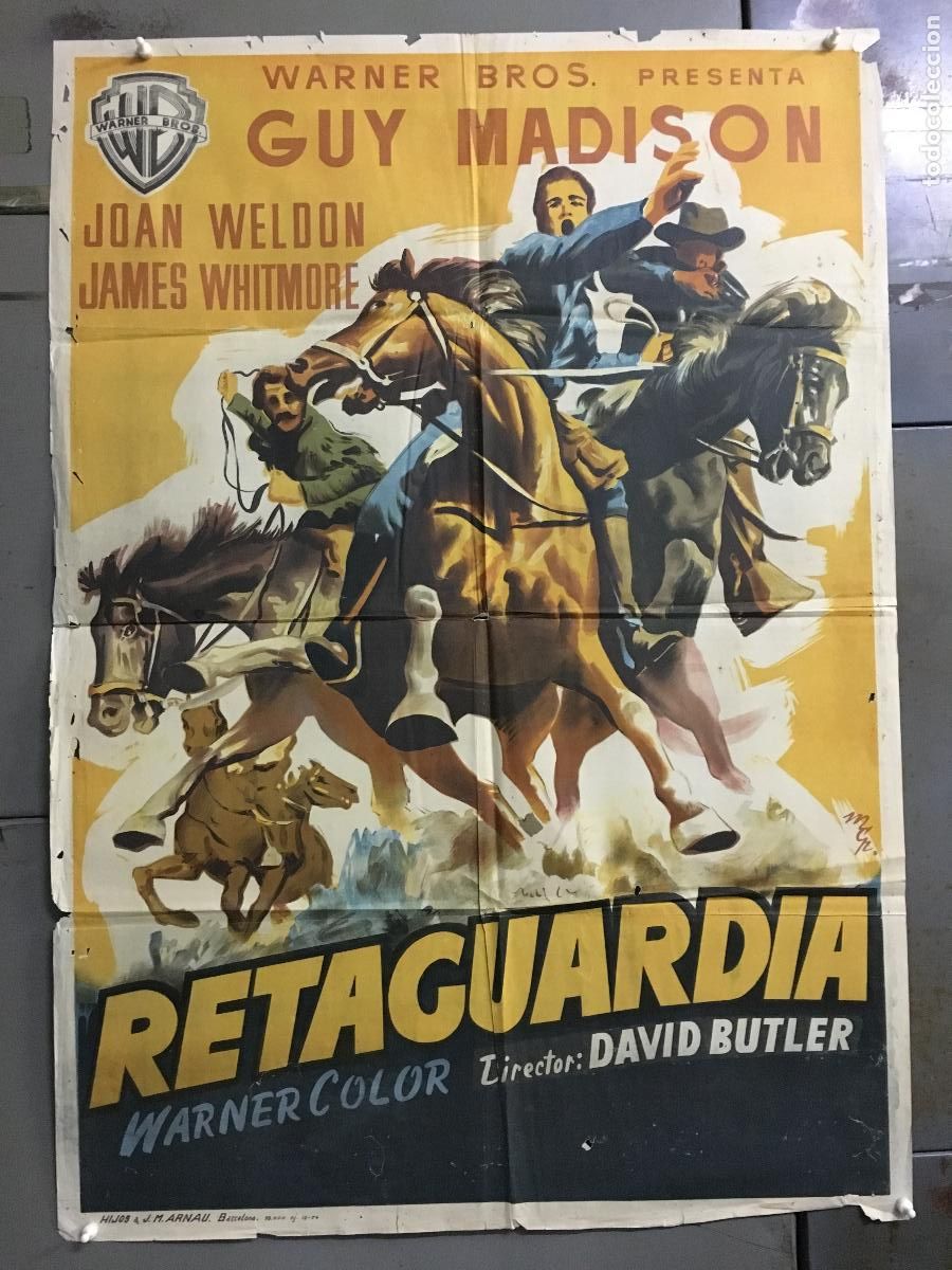Cin&eacute;ma: ODC B938 RETAGUARDIA GUY MADISON WESTERN MCP POSTER ORIGINAL 70X100 ESTRENO LITOGRAFIA