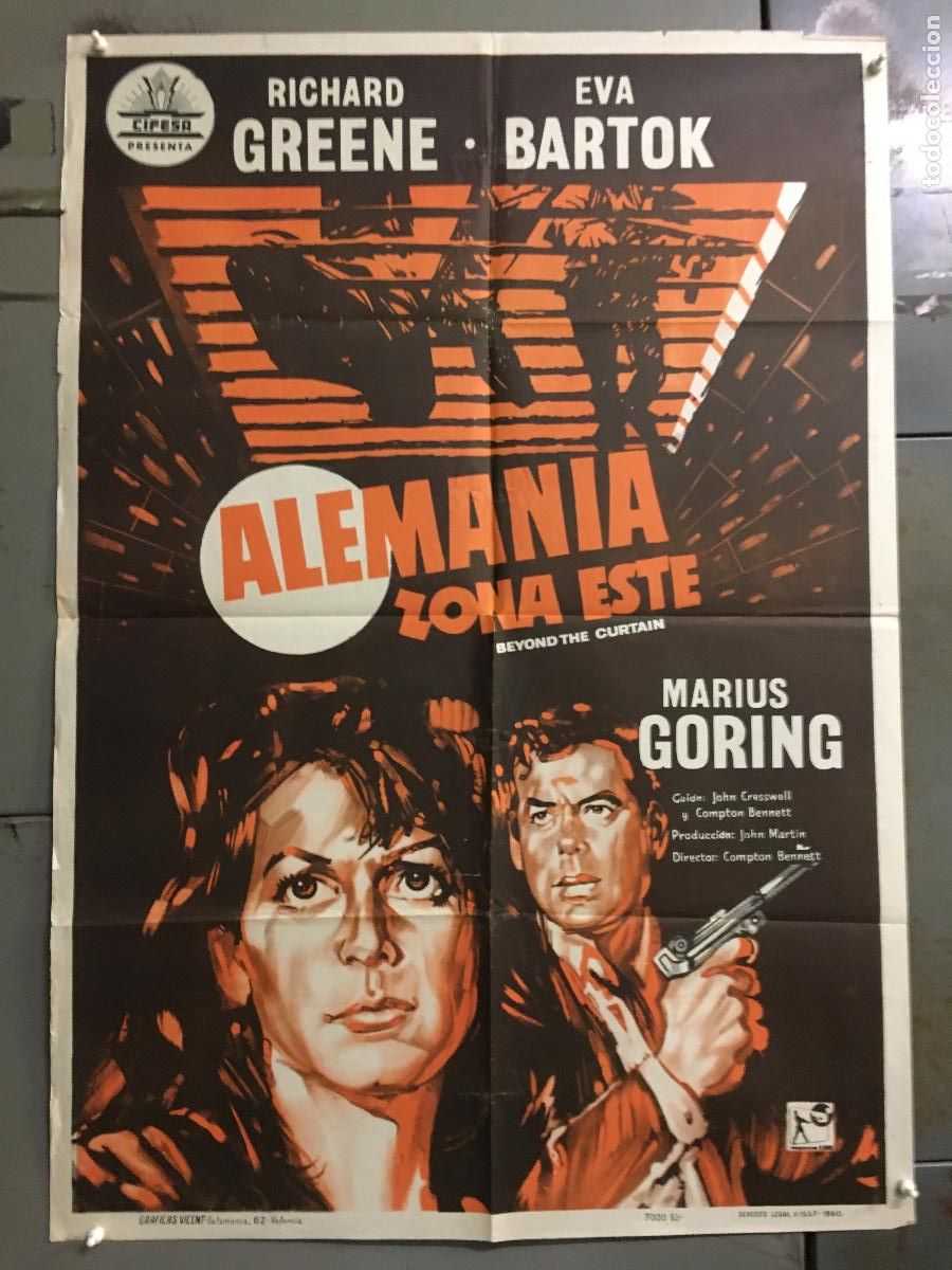 Cin&eacute;ma: ODC B940 ALEMANIA ZONA ESTE RICHARD GREENE EVA BARTOK POSTER ORIGINAL 70X100 ESTRENO