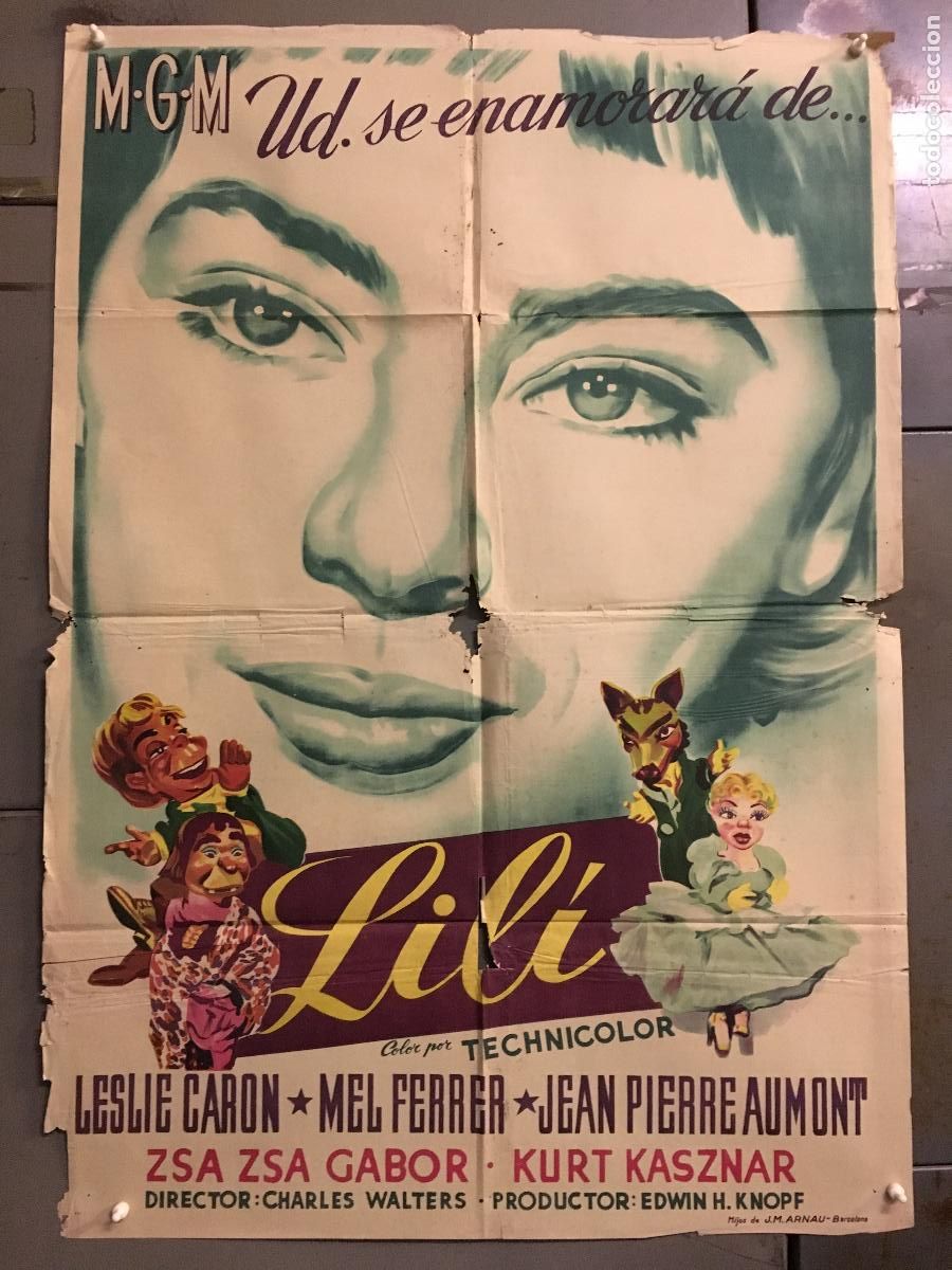 Cin&eacute;ma: ODC B945 LILI LESLIE CARON POSTER ORIGINAL ESTRENO 70X100 LITOGRAFIA