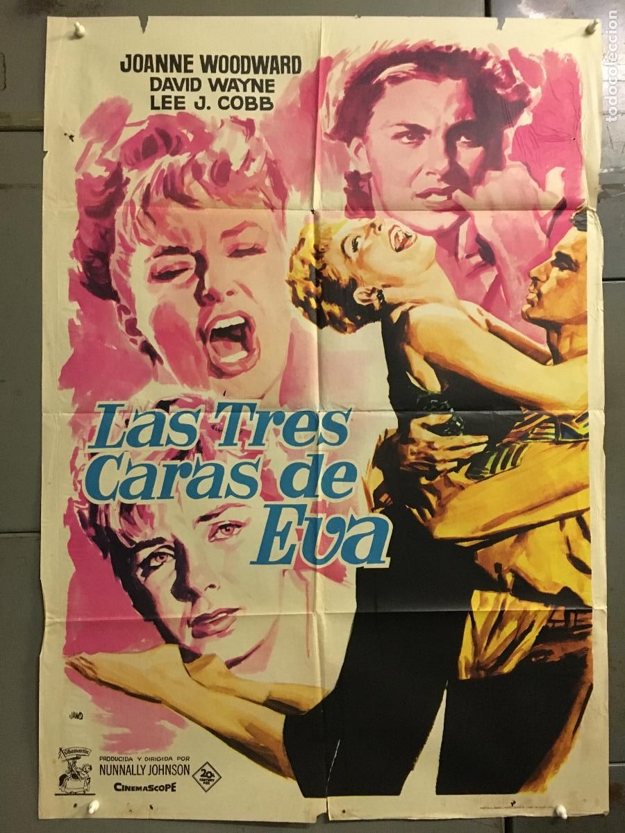 Cin&eacute;ma: ODC B951 LAS TRES CARAS DE EVA JOANNE WOODWARD JANO POSTER ORIGINAL 70X100 ESTRENO
