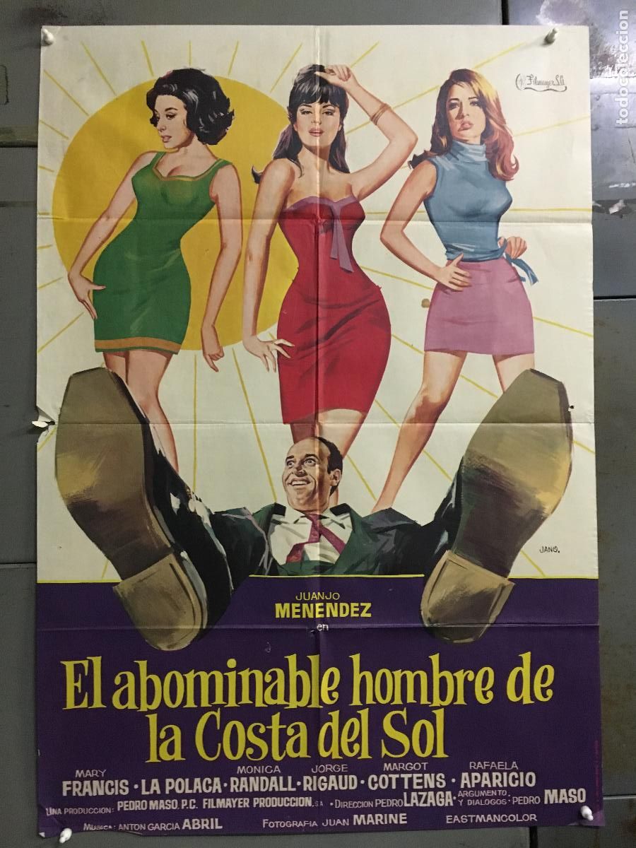 Cine: ODC B957 EL ABOMINABLE HOMBRE DE LA COSTA DEL SOL JUANJO MENENDEZ POSTER ORIGINAL 70X100 ESTRENO