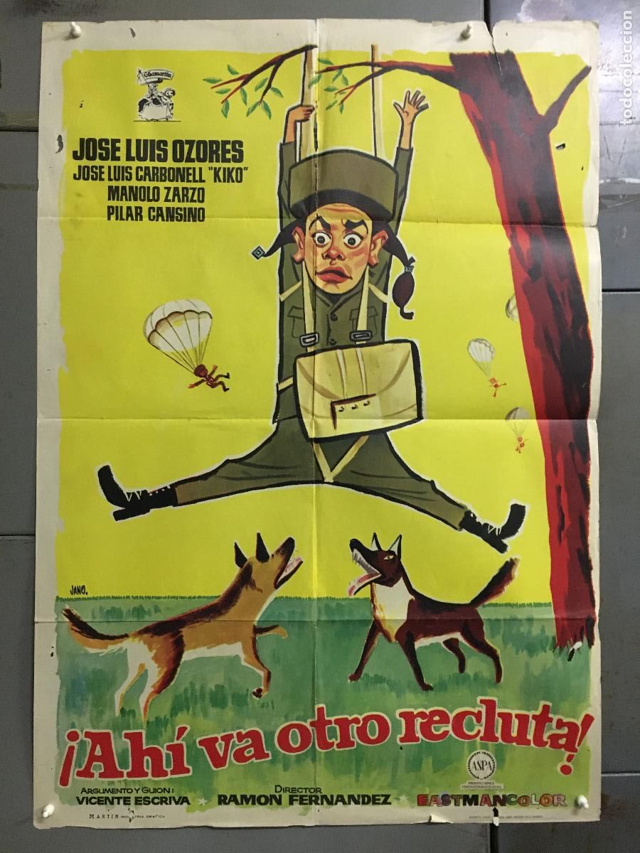 Cine: ODC B958 AHI VA OTRO RECLUTA JOSE LUIS OZORES POSTER ORIGINAL 70X100 ESTRENO