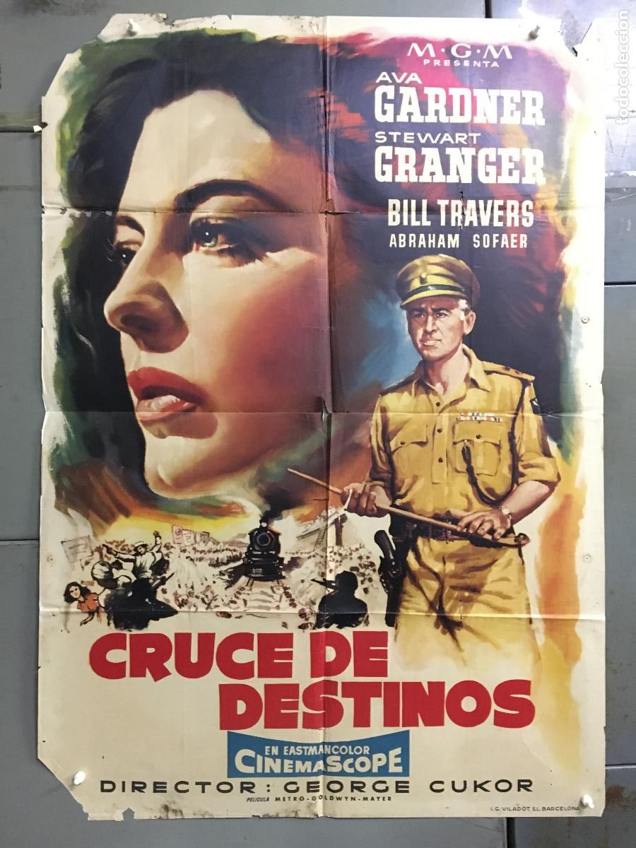 Cin&eacute;ma: ODC B959 CRUCE DE DESTINOS AVA GARDNER STEWART GRANGER POSTER ORIGINAL 70X100 ESTRENO
