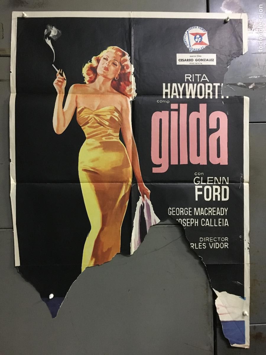 Cin&eacute;ma: ODC B967 GILDA RITA HAYWORTH POSTER ORIGINAL ESPA&Ntilde;OL 70X100 R-66