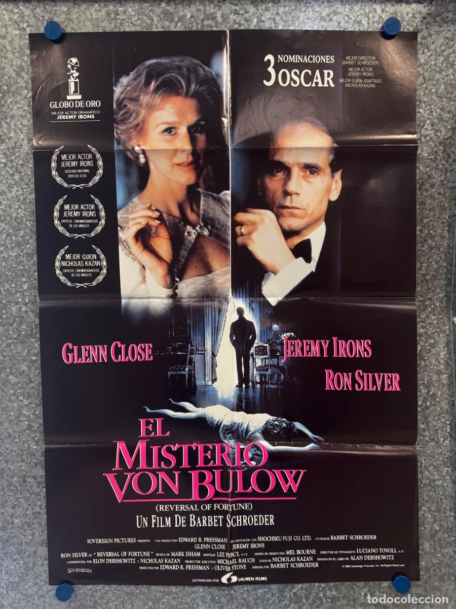 Cine: El misterio Von Bulow, Glenn Close, Jeremy Irons, A&ntilde;o 1990, POSTER ORIGINAL