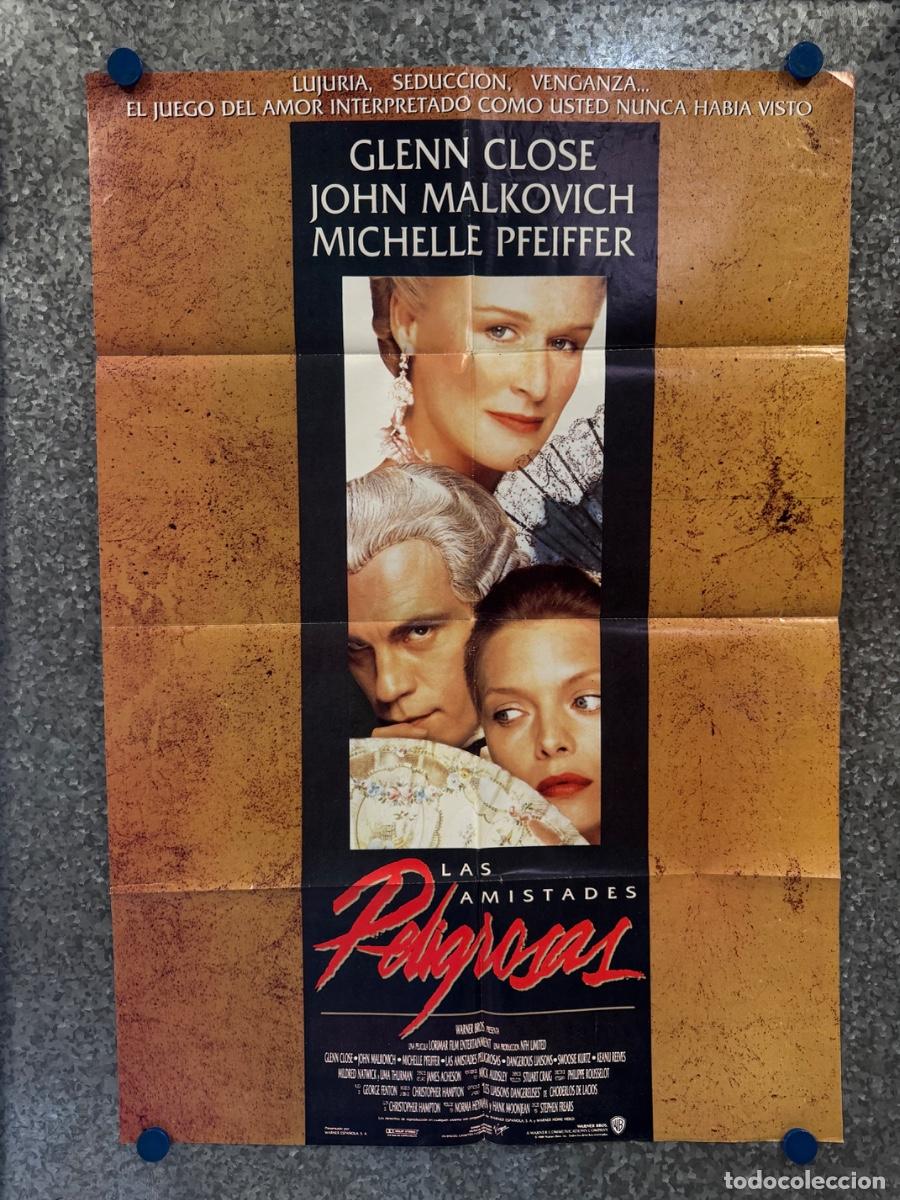 Cine: Las amistades peligrosas, Glenn Close, John Malkovich, POSTER ORIGINAL