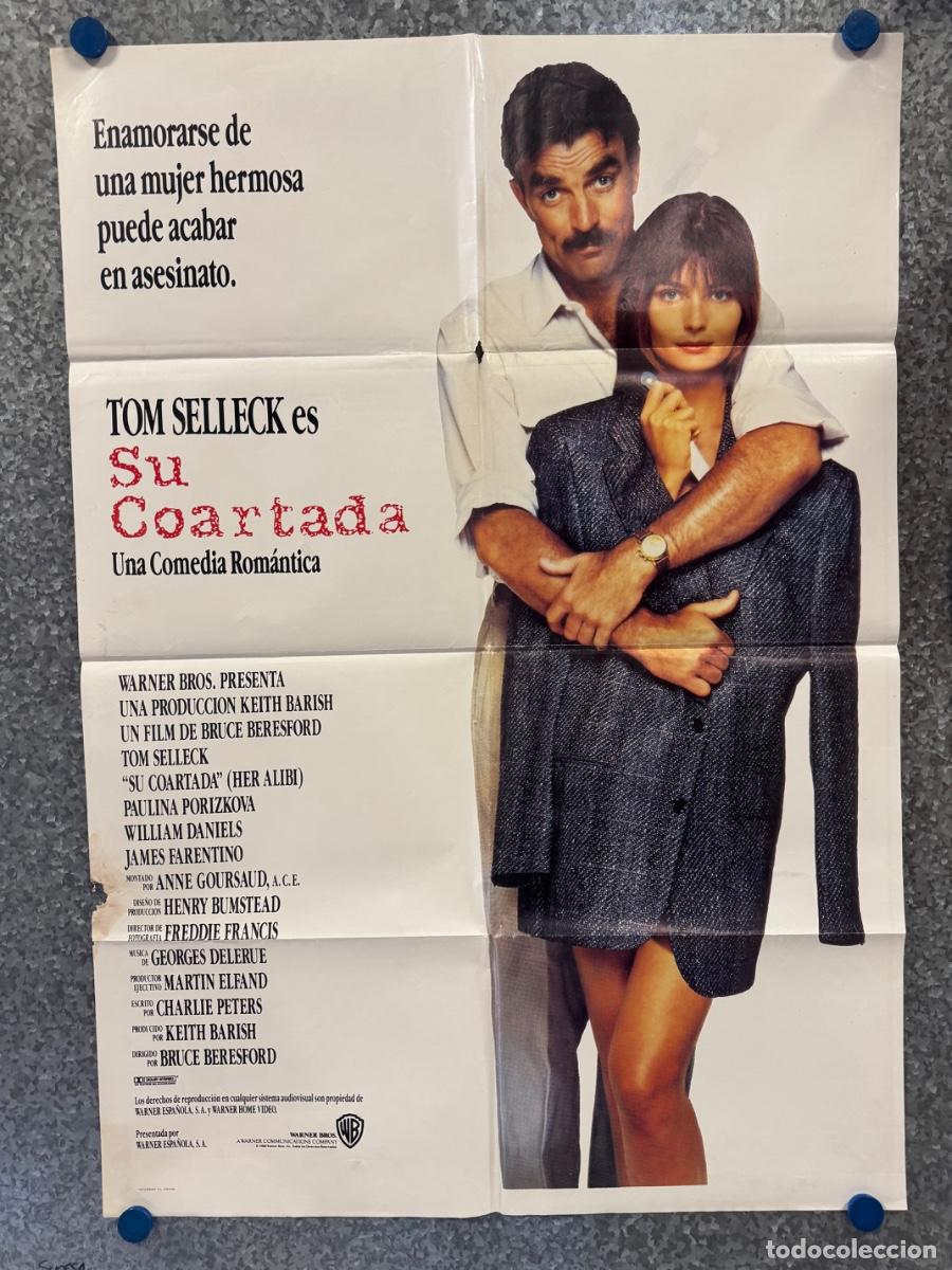 Cine: Su coartada, Tom Selleck, Paulina Porizkova, A&ntilde;o 1989, POSTER ORIGINAL