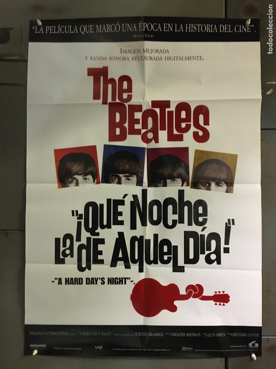 Cine: AFE51 QUE NOCHE LA DE AQUEL DIA THE BEATLES POSTER ORIGINAL ESPA&Ntilde;OL 70X100 R-99 h4