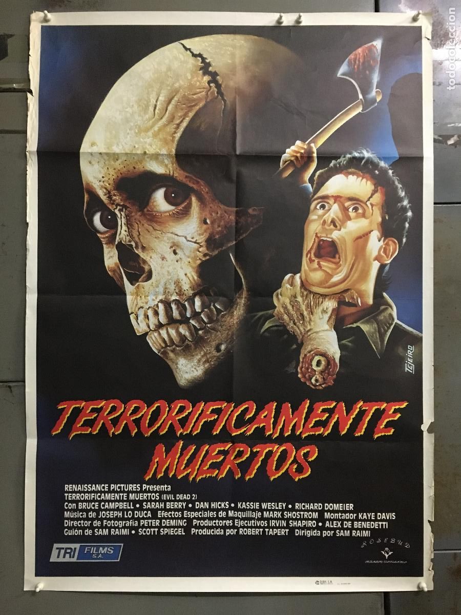 Cin&eacute;ma: AFE58 TERRORIFICAMENTE MUERTOS EVIL DEAD 2 SAM RAIMI POSTER ORIGINAL 70X100 ESTRENO
