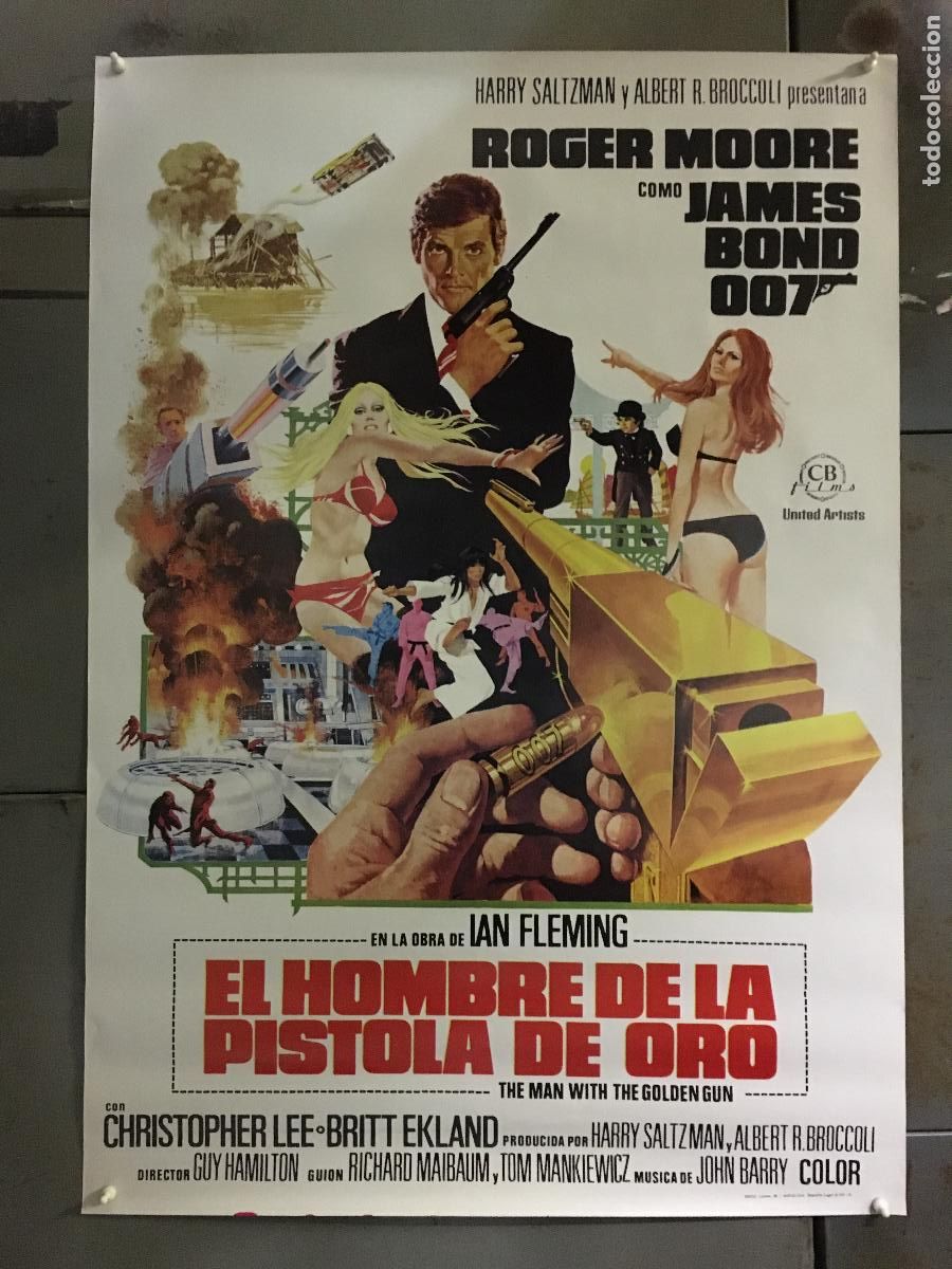 Cin&eacute;ma: R0256 EL HOMBRE DE LA PISTOLA DE ORO JAMES BOND 007 ROGER MOORE POSTER ORIGINAL 70X100 ESTRENO