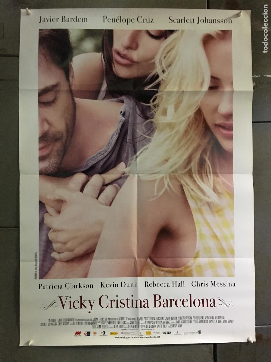 Cine: AFE75 VICKY CRISTINA BARCELONA WOODY ALLEN SCARLETT JOHANSSON CRUZ POSTER ORIGINAL 70X100 ESTRENO
