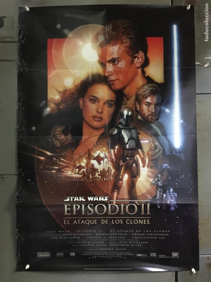 Cin&eacute;ma: AFE76 EL ATAQUE DE LOS CLONES EPISODIO 2 LA GUERRA DE LAS GALAXIAS POSTER ORIGINAL 70X100 ESTRENO h0