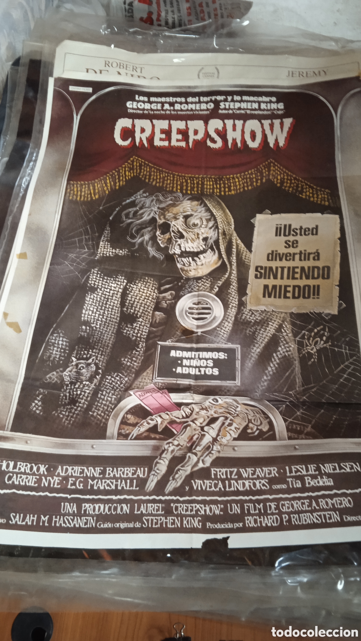 Cine: P&oacute;ster original vintage de Creepshow 1982 en espa&ntilde;ol George A. Romero y Stephen King 70x100 Doblado