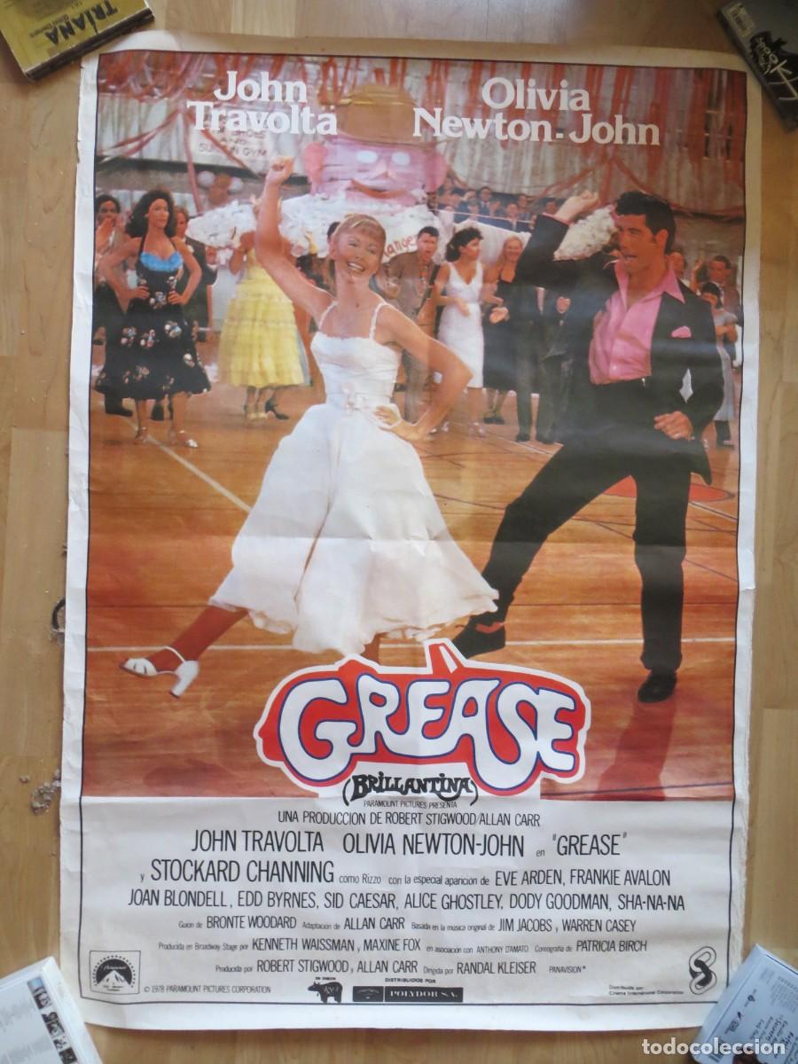 Cine: GREASE (BRILLANTINA): POSTER ORIGINAL DE LA PELICULA (ESPA&Ntilde;A)