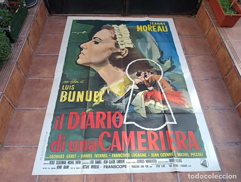 Cine: PJE 0581 DIARIO DE UNA CAMARERA LUIS BU&Ntilde;UEL JEANNE MOREAU POSTER 140X200 ORIGINAL ITALIANO