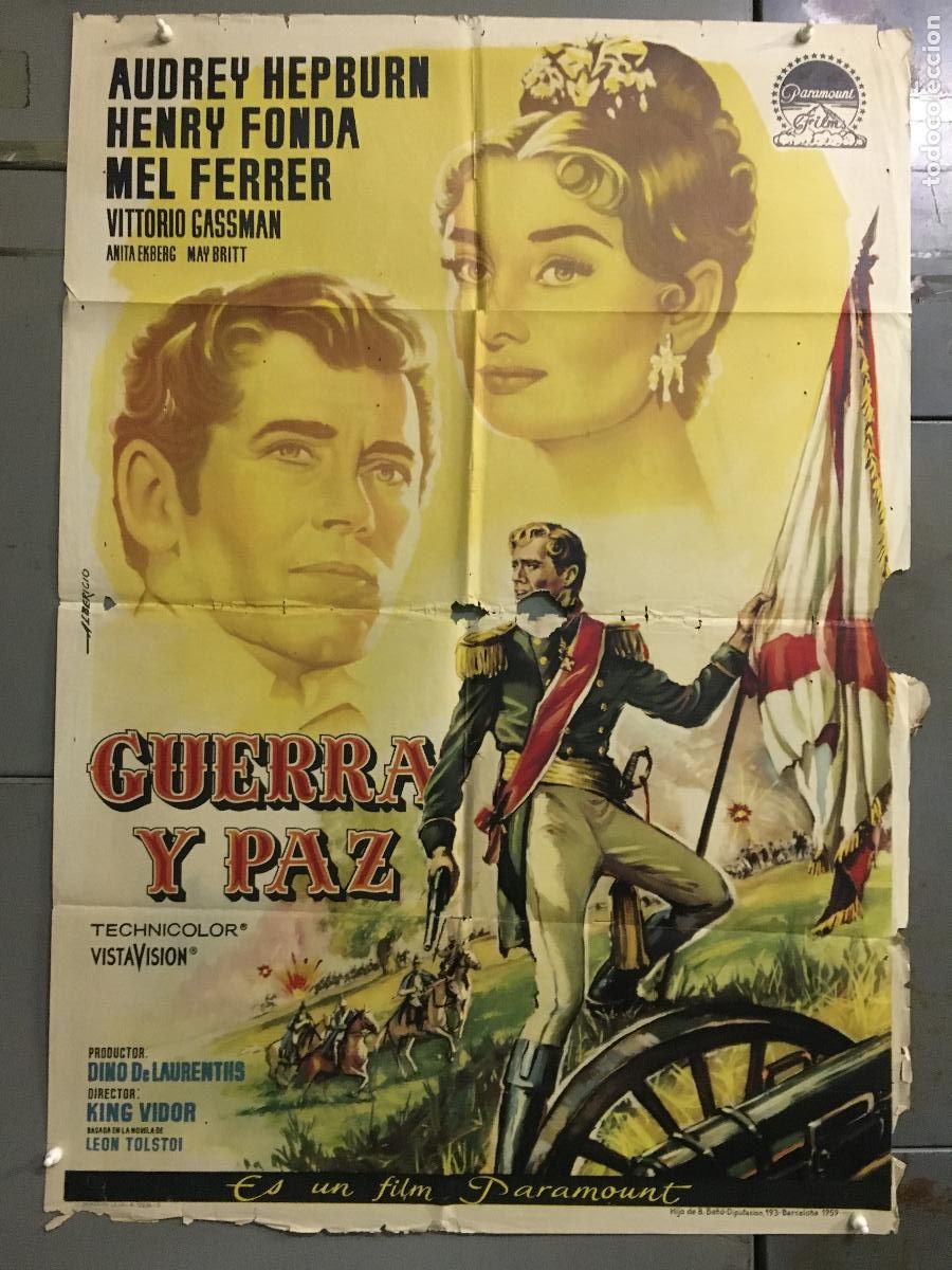 Cine: ODC B983 GUERRA Y PAZ AUDREY HEPBURN HENRY FONDA KING VIDOR ALBERICIO POSTER ORIGINAL 70X100 ESTRENO