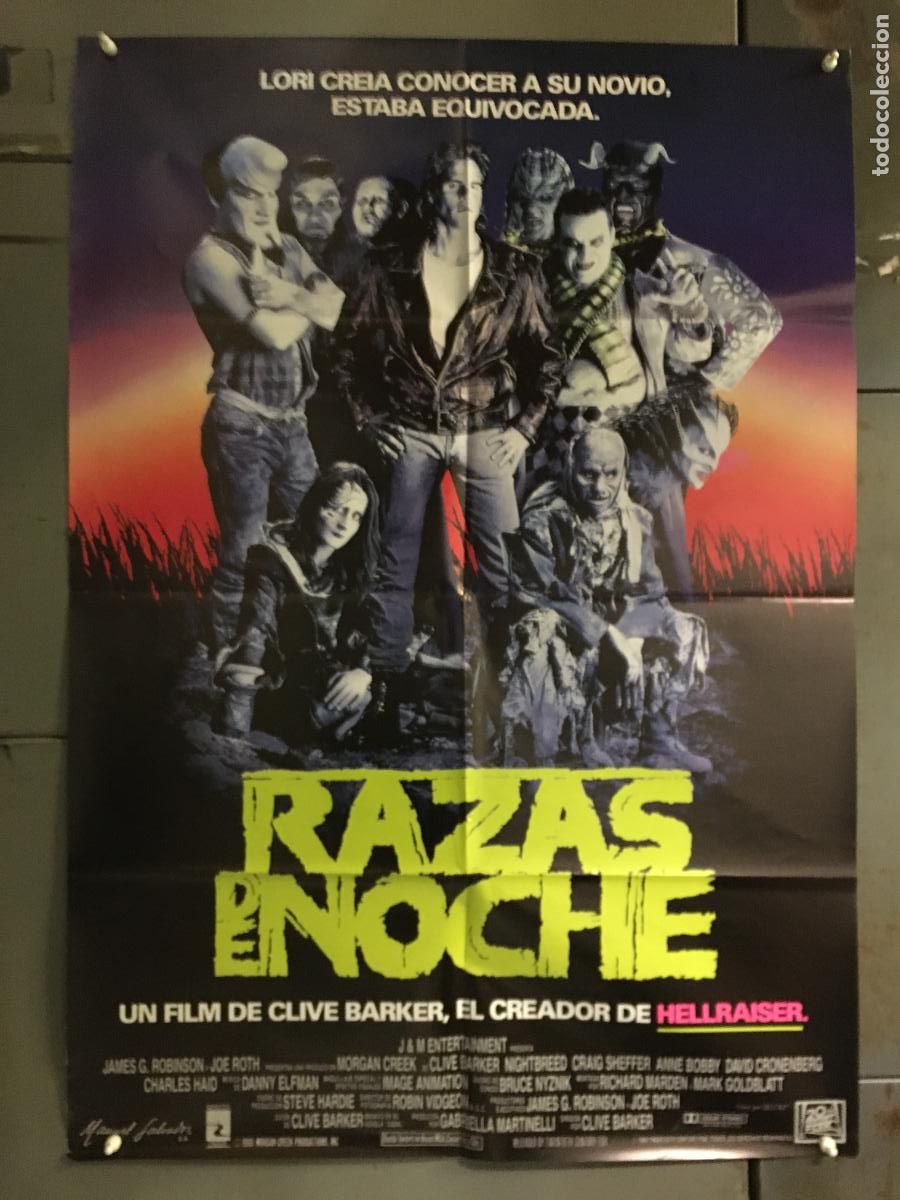 Cine: ODC B978 RAZAS DE NOCHE CLIVE BARKER POSTER ORIGINAL 70X100 ESTRENO h1