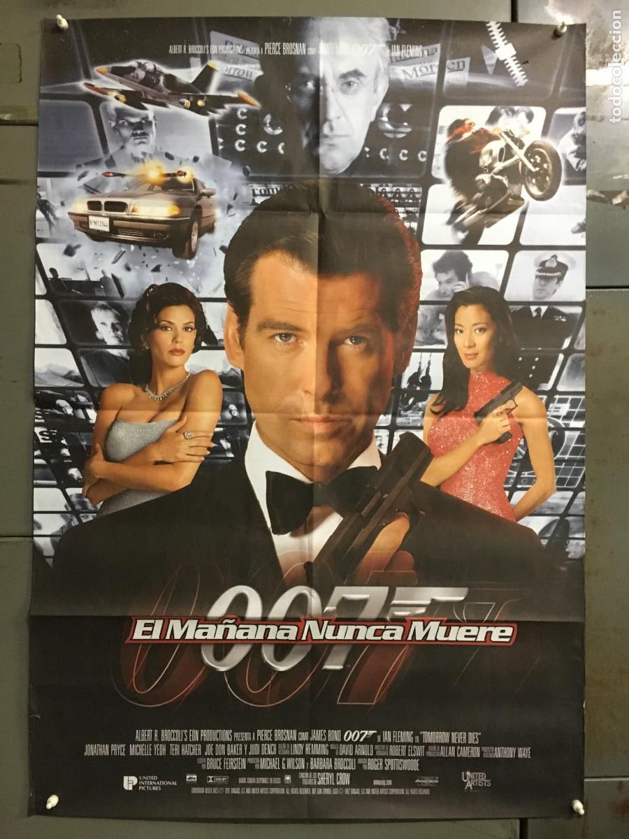 Cine: ODC B982 EL MA&Ntilde;ANA NUNCA MUERE JAMES BOND 007 PIERCE BROSNAN POSTER ORIGINAL ESTRENO 70X100