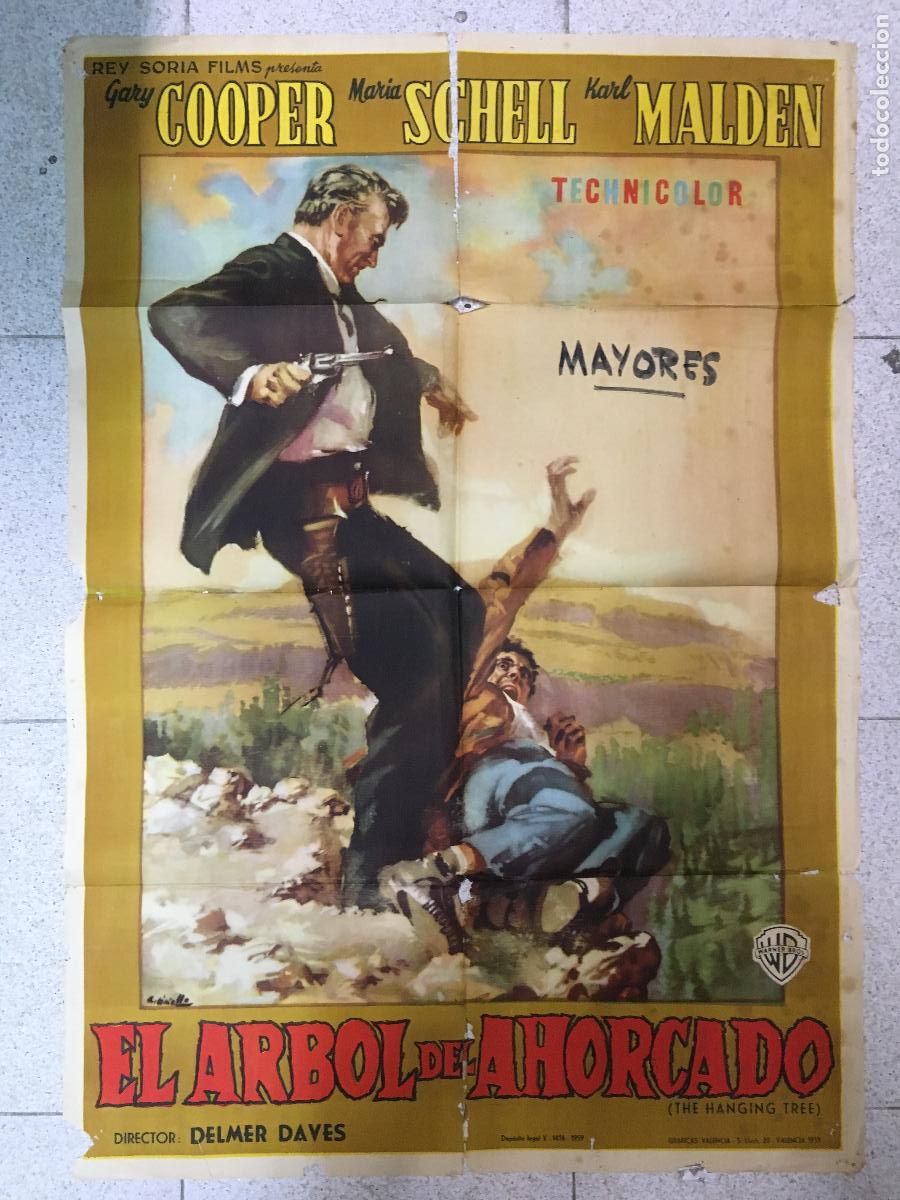 Cin&eacute;ma: ODC B990 EL ARBOL DEL AHORCADO GARY COOPER POSTER ORIGINAL 70X100 ESTRENO