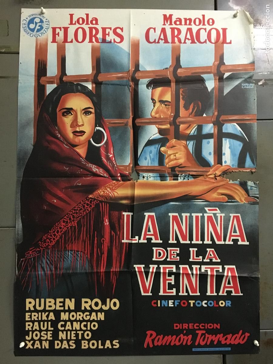 Cine: ODC B992 LA NI&Ntilde;A DE LA VENTA LOLA FLORES MANOLO CARACOL POSTER ORIGINAL 70X100 LITOGRAFIA