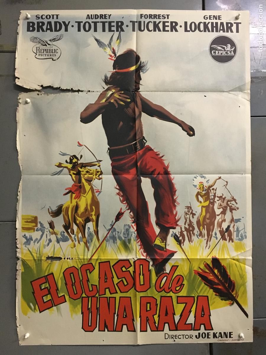 Cin&eacute;ma: ODC B993 EL OCASO DE UNA RAZA SCOTT BRADY INDIOS POSTER ORIGINAL ESTRENO 70X100 LITOGRAFIA