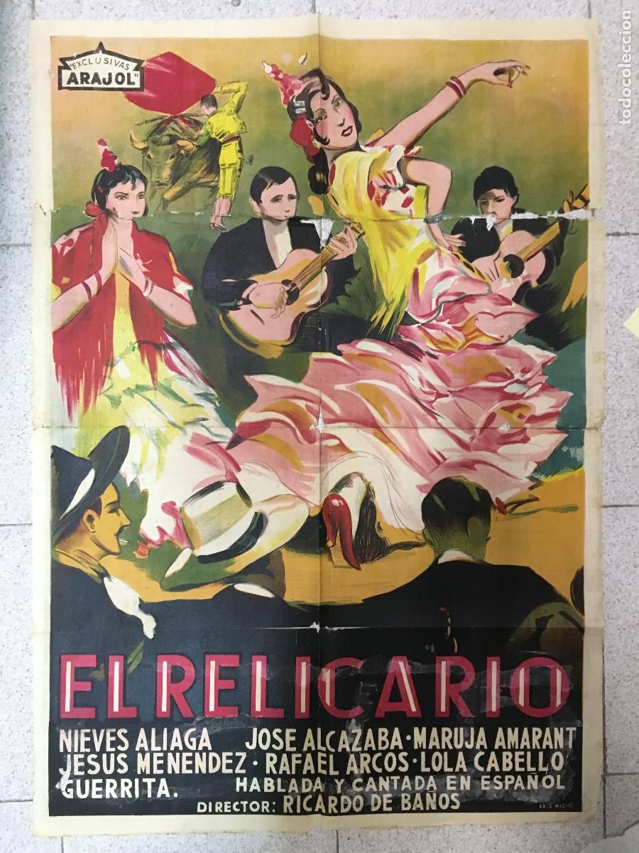 Cine: ODC B996 EL RELICARIO RICARDO DE BA&Ntilde;OS NIEVES ALIAGA POSTER ORIGINAL 70X100 ESTRENO LITOGRAFIA