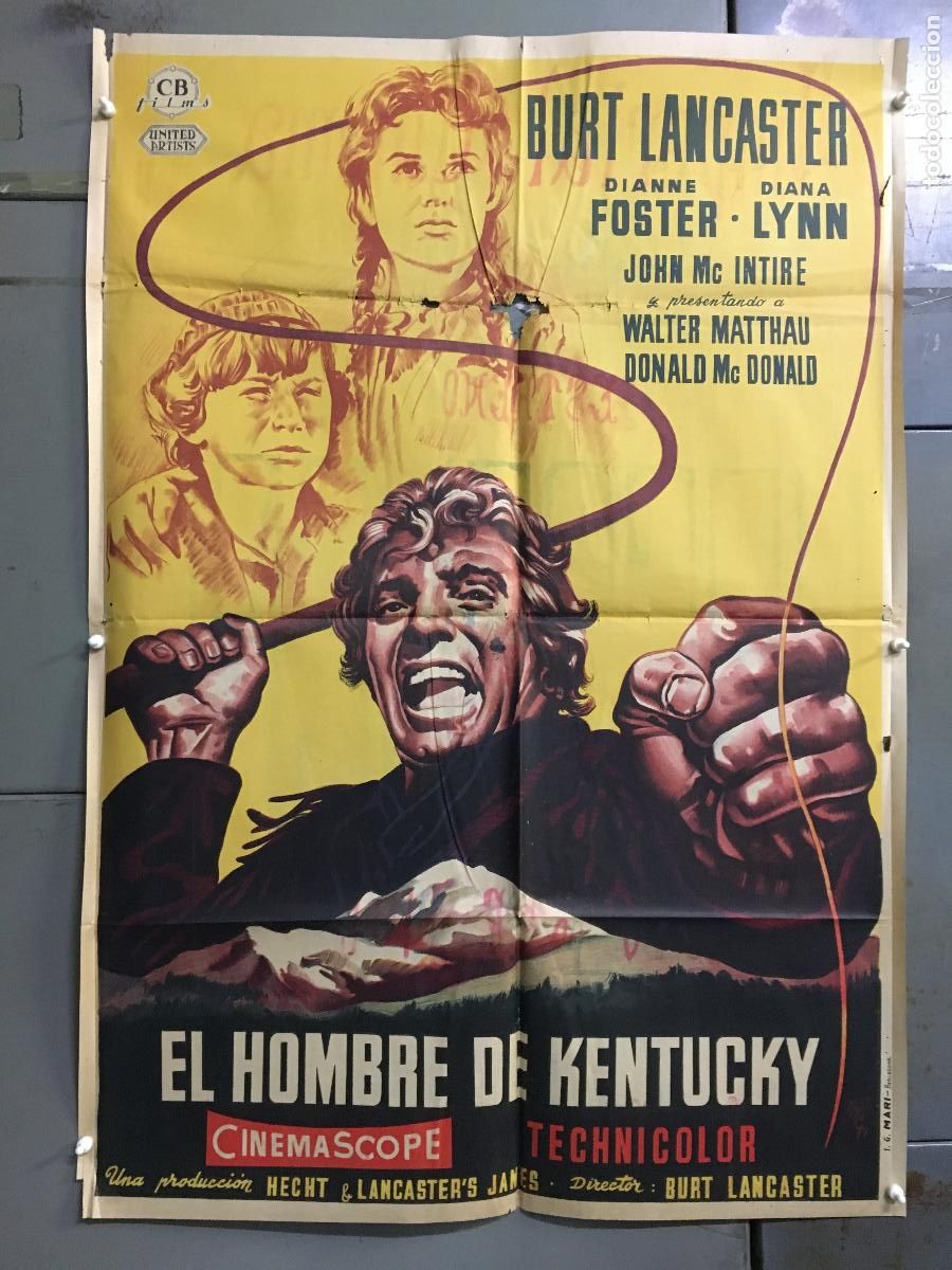 Cin&eacute;ma: ODC B998 EL HOMBRE DE KENTUCKY BURT LANCASTER POSTER ORIGINAL 70X100 ESTRENO LITOGRAFIA