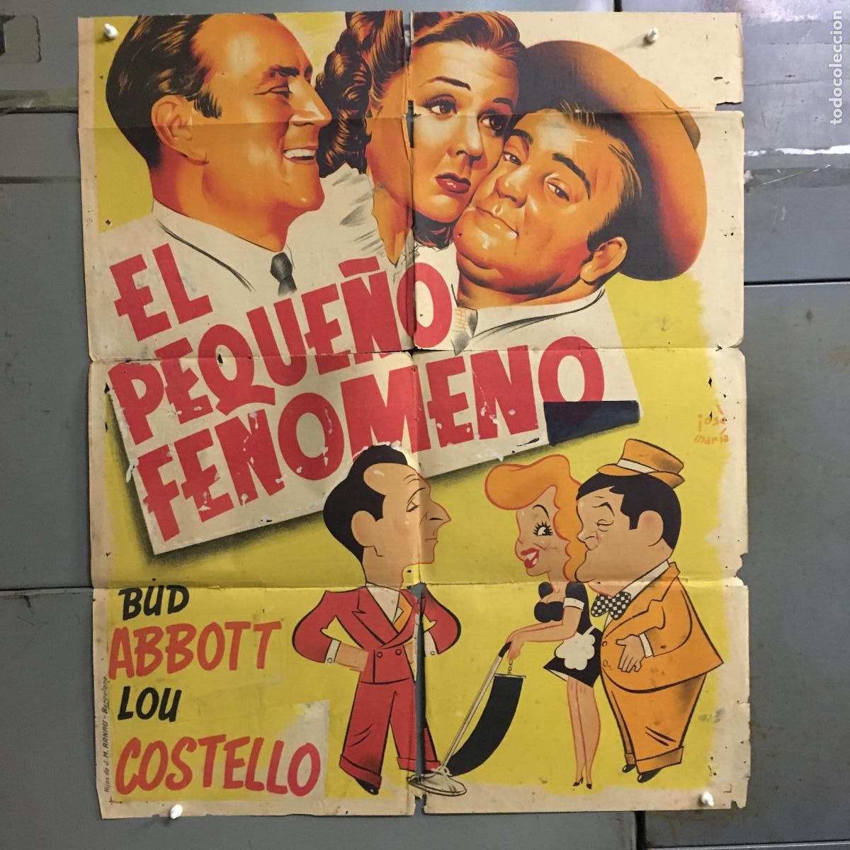 Cinema: ODC C003 EL PEQUE&Ntilde;O FENOMENO BUD ABBOTT LOU COSTELLO POSTER ORIGINAL 70X100 ESTRENO LITOGRAFIA