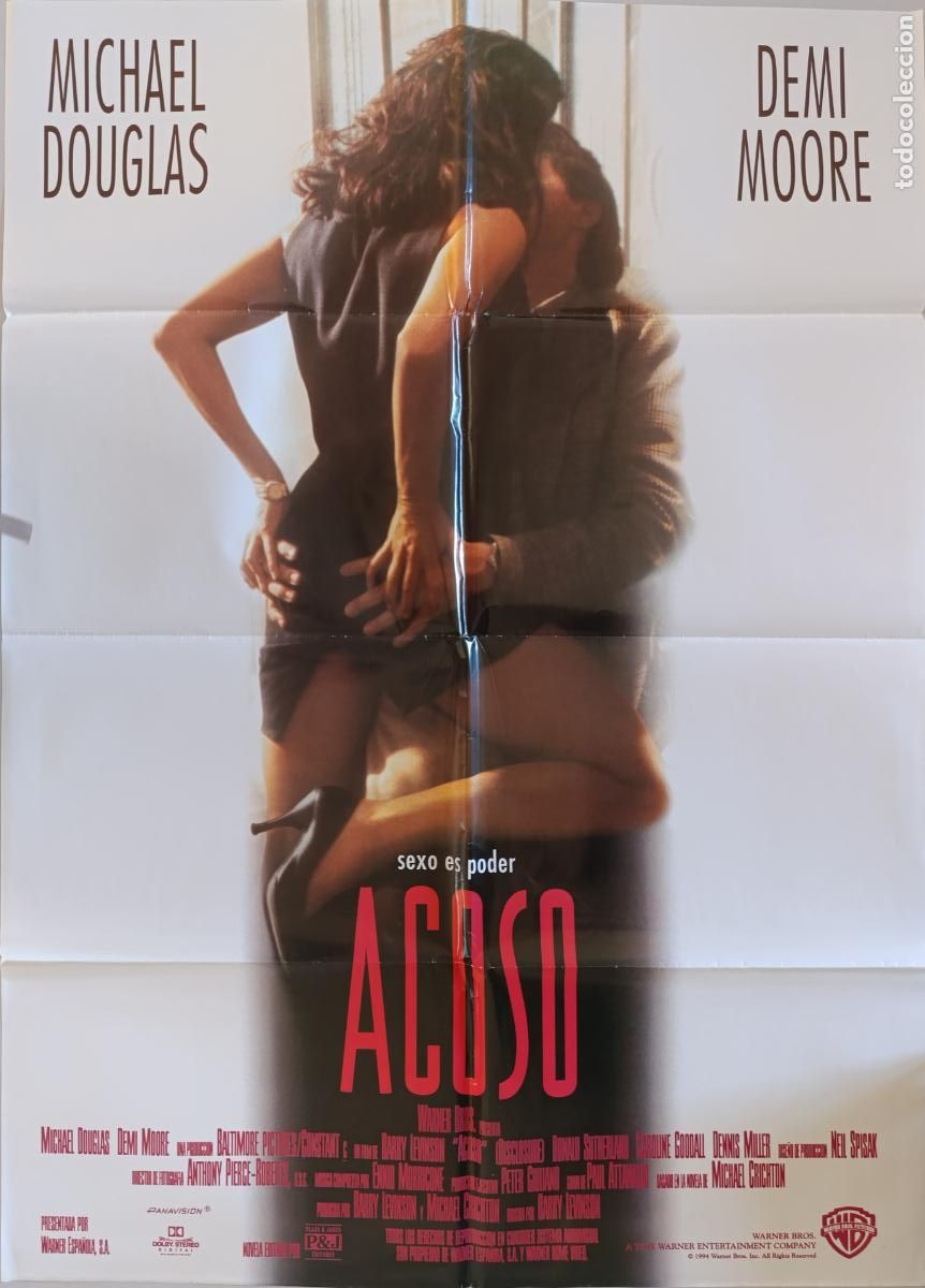 Cine: POSTER ORIGINAL ACOSO - 97 X 70 CM - MICHAEL DOUGLAS, DEMI MOORE (386)